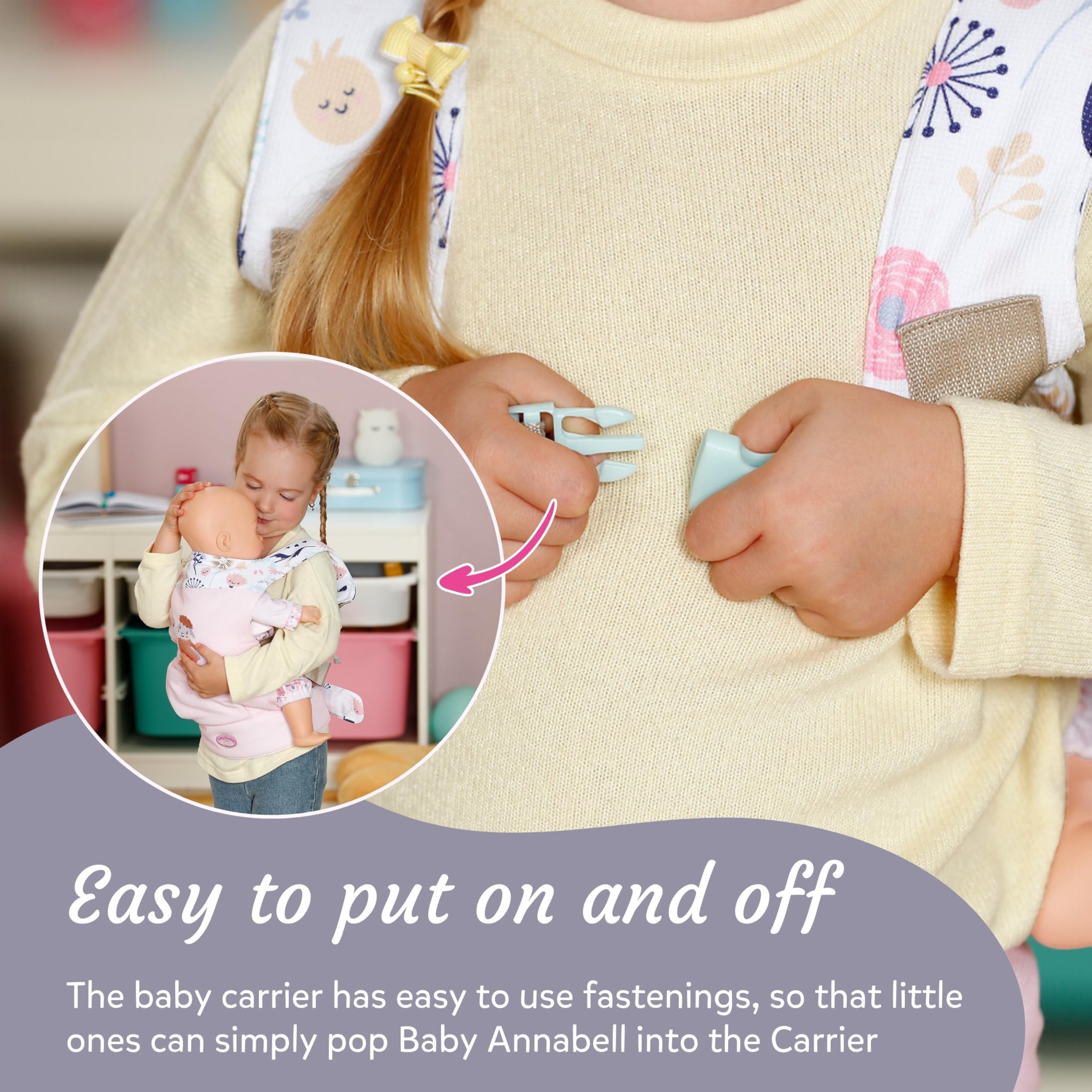 Baby Annabell Baby Doll Carrier - Adjustable Front & Back Doll Accessory for 36-43cm Dolls 12