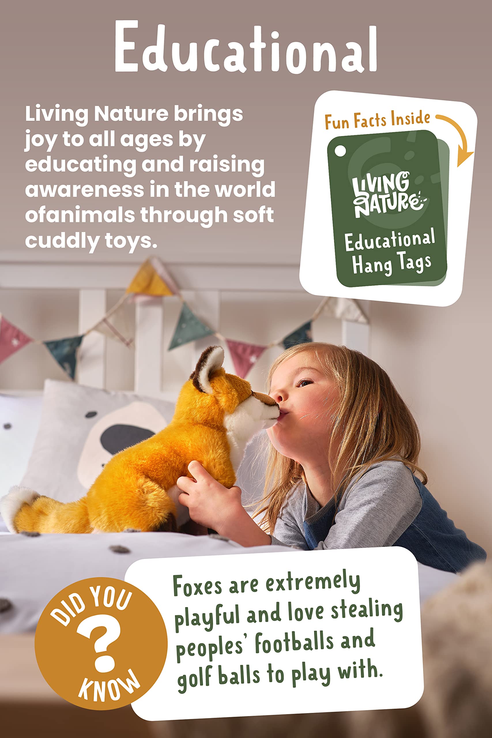 Living Nature Wildlife Buddies - 6 x Realistic Mini Woodland Plush Toys for Kids & Collectors 6