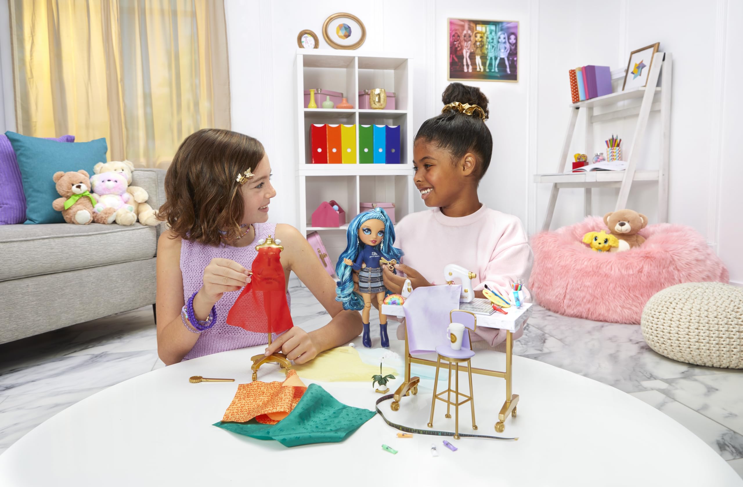Rainbow High Dream & Design Fashion Studio Playset with Skyler Bradshaw Doll - No Sew Fashion Kit for Kids 14