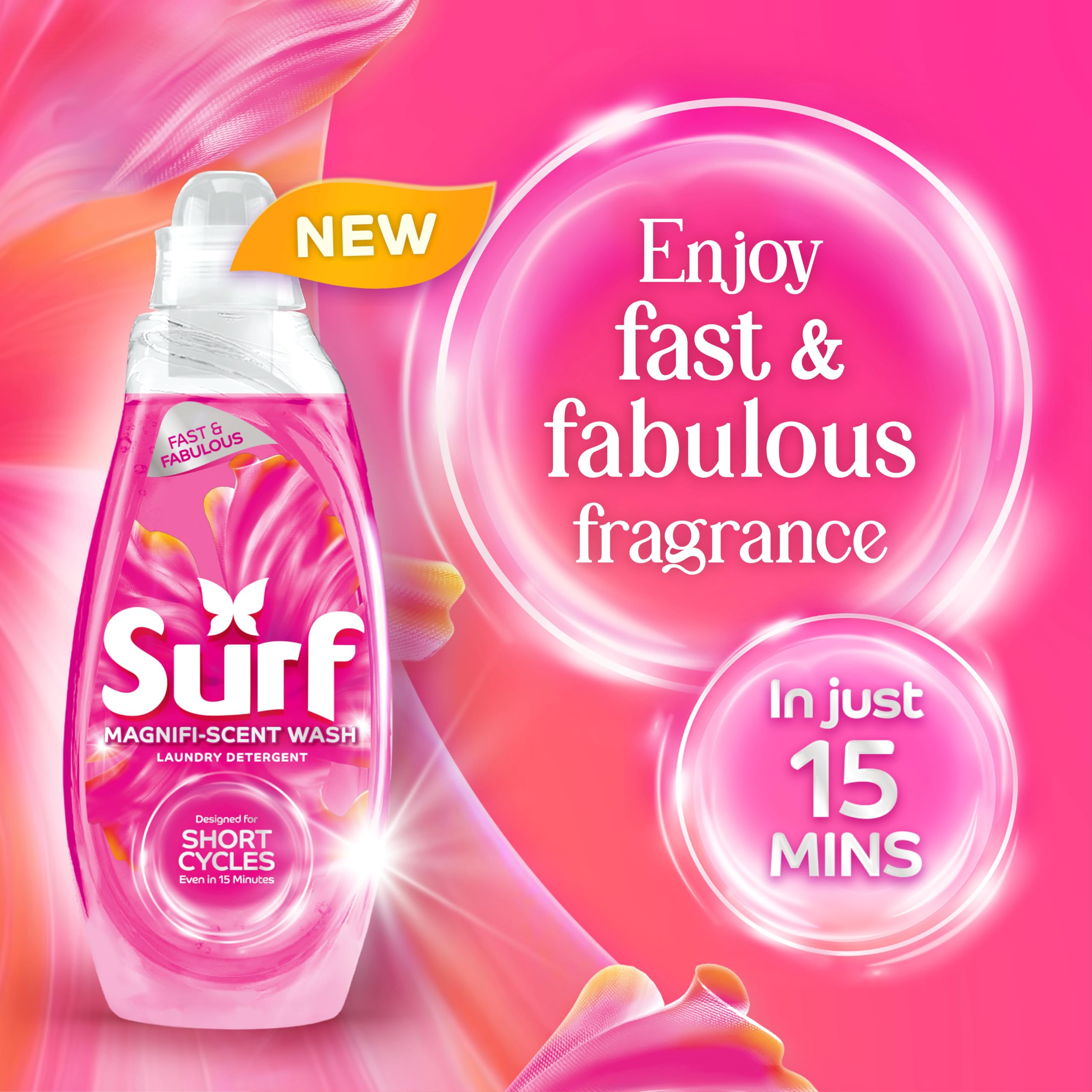 Surf Magnifi-Scent Wash Floral Fusion Laundry Liquid Detergent | 837 ml | For Short Cycles