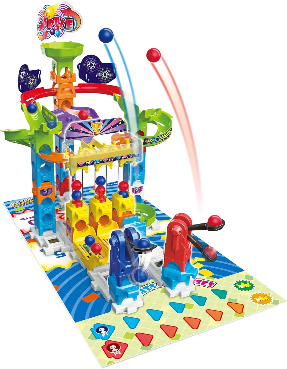 VTech Marble Rush Game Zone Construction Set with 12 Marbles and 62 Build Pieces