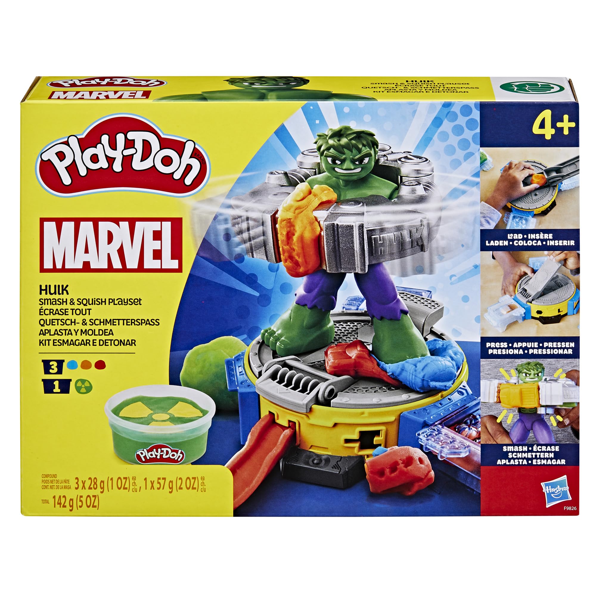 Play-Doh Marvel Hulk Smash &amp; Squish Spielset – Actionfigur mit Power Suit für Kinder ab 4 Jahren 6