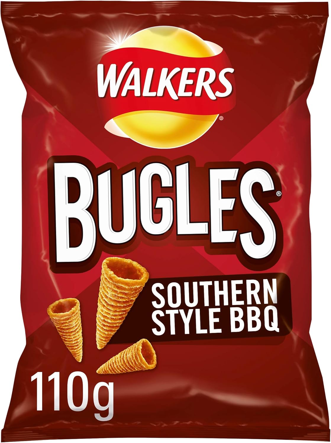 Walkers Bugles Southern Style BBQ Flavour Crisps, 110g Sharing Bag