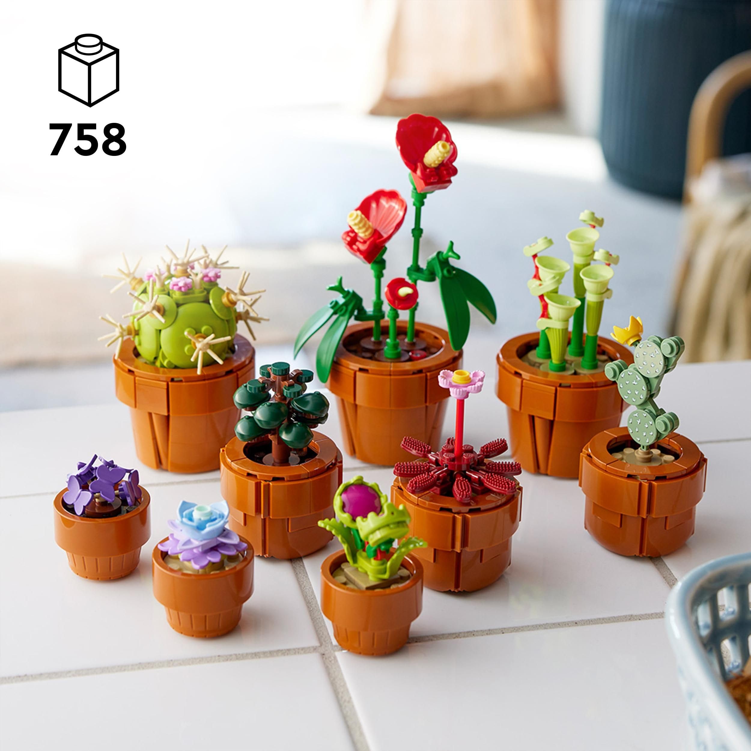 LEGO Botanicals Tiny Plants Set 10329 - 9 Artificial Potted Plants for Adults | Botanical Collection