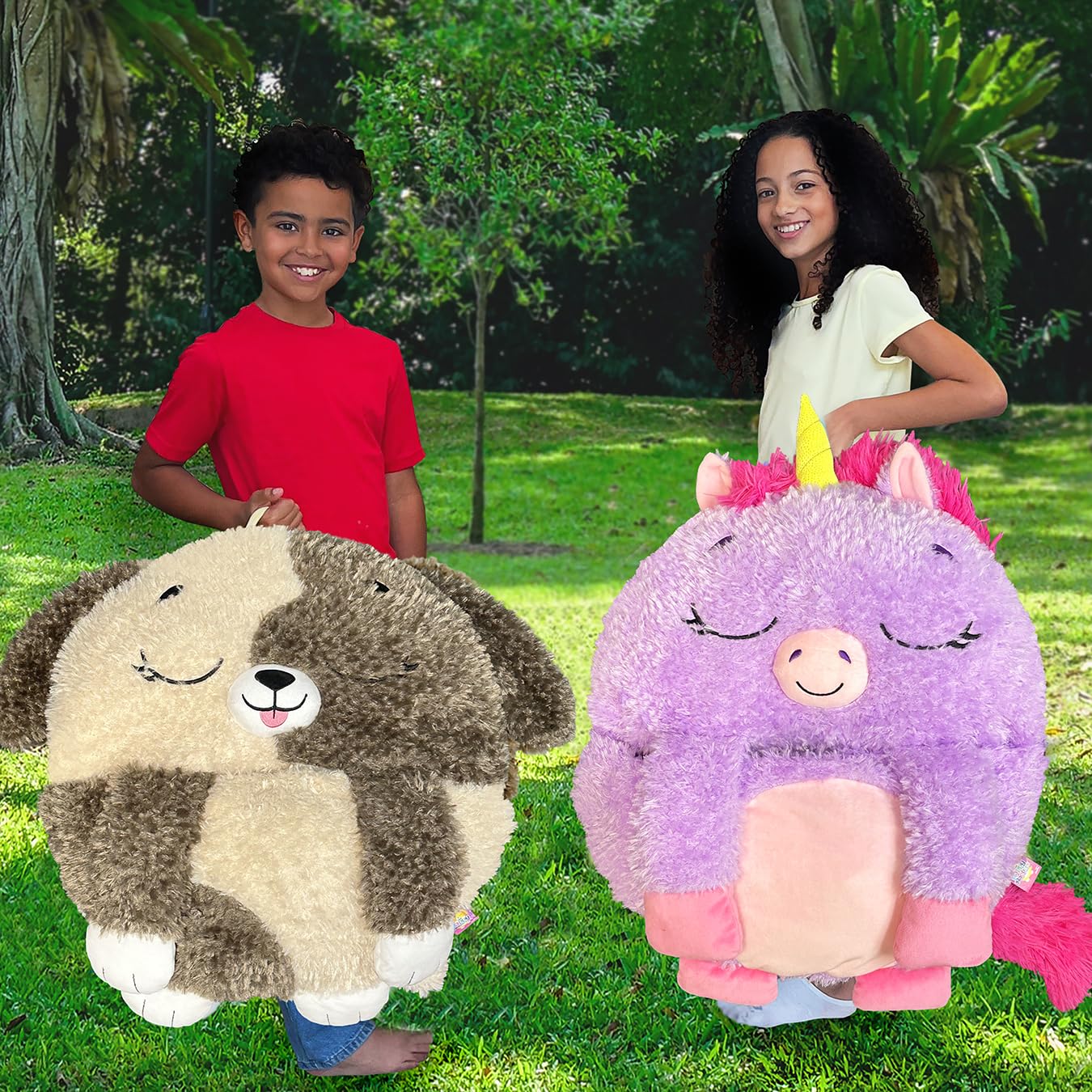 Happy Nappers Kids Sleeping Bag - Brown Dog - 2-in-1 Plush Toy & Sleeping Bag for Unisex Youth 14