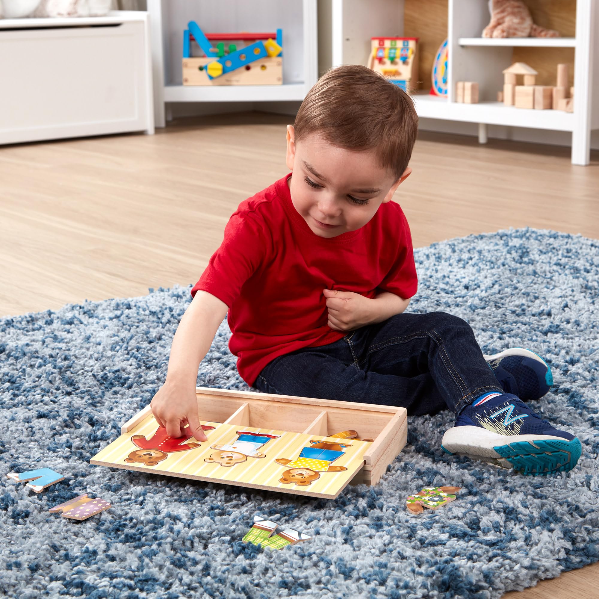 Melissa & Doug Bear Family Dress-Up Puzzle - 45 Mix-and-Match Wooden Pieces | Ages 3-6 6