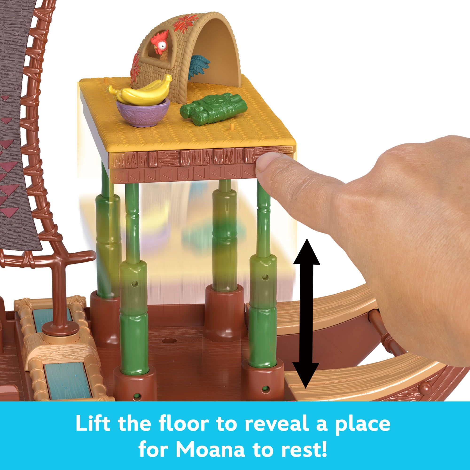 Mattel Disney Moana 2 Moana’s Adventure Canoe Playset - Floating Canoe with Doll & Heihei Figure 6