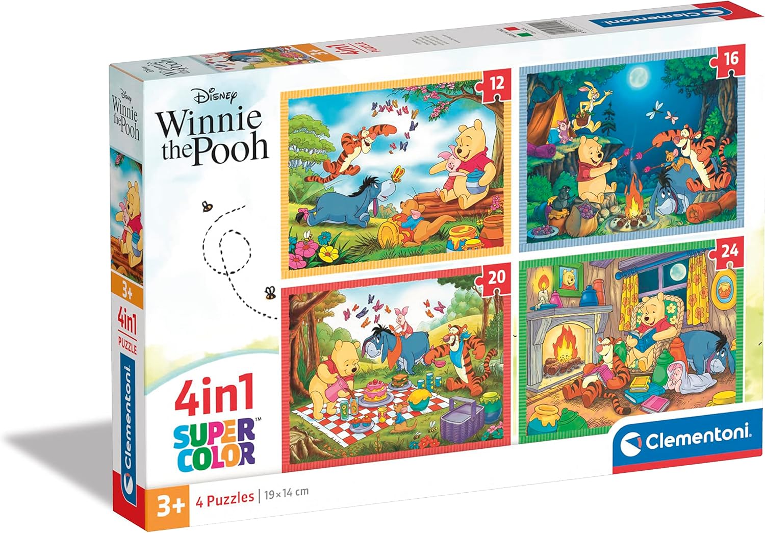 Clementoni Disney Winnie The Pooh 4-in-1 Jigsaw Puzzle Set - 12 to 24 Pieces for Toddlers