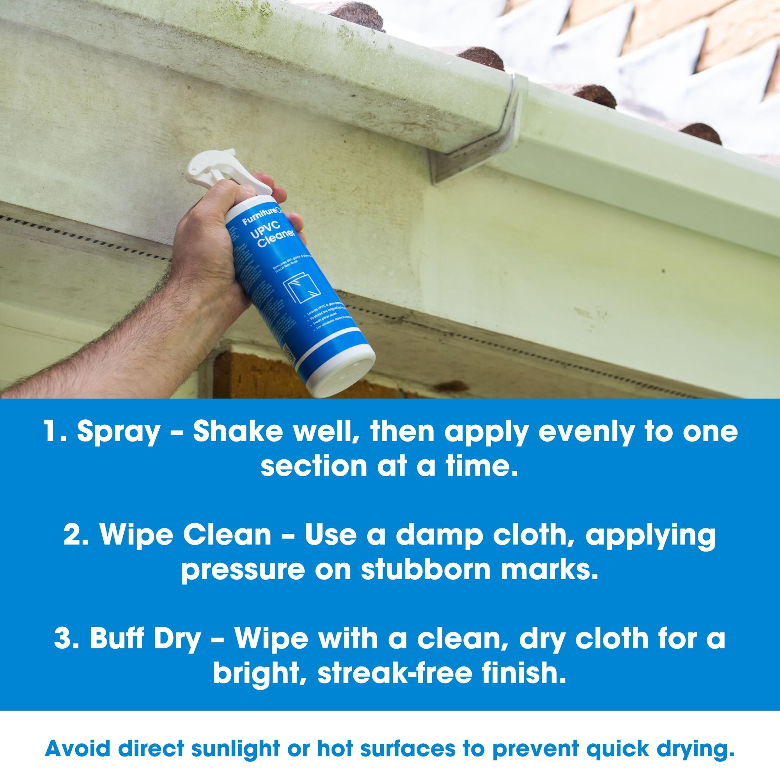 Furniture Clinic UPVC Cleaner & Restorer - 500 ml Liquid for Doors, Window Frames, and Hard Plastics 3