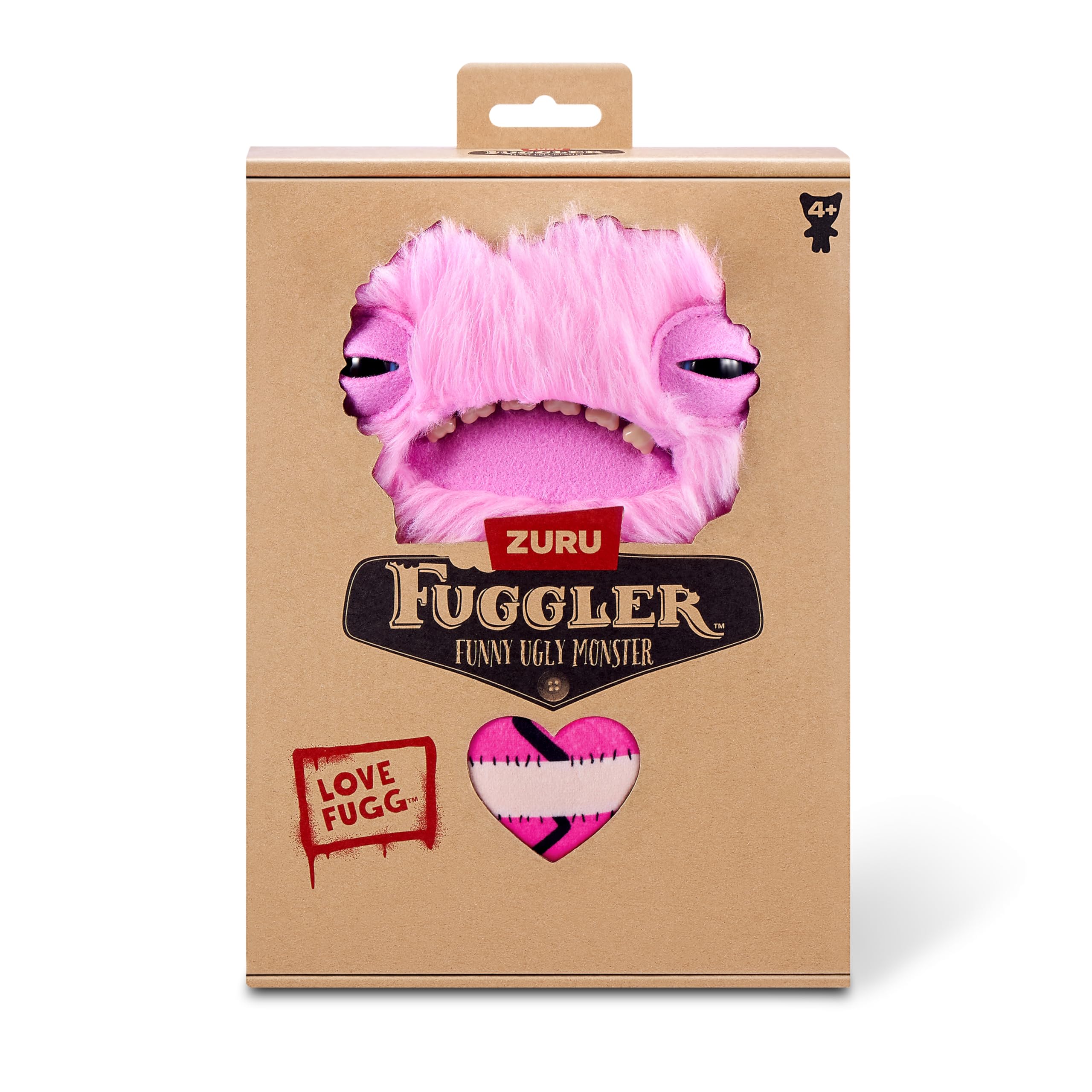 Fuggler Love Fugg by ZURU - Peculiar Plush Collectible with Human-Like Teeth, Pink Wide Eyed Weirdo 8