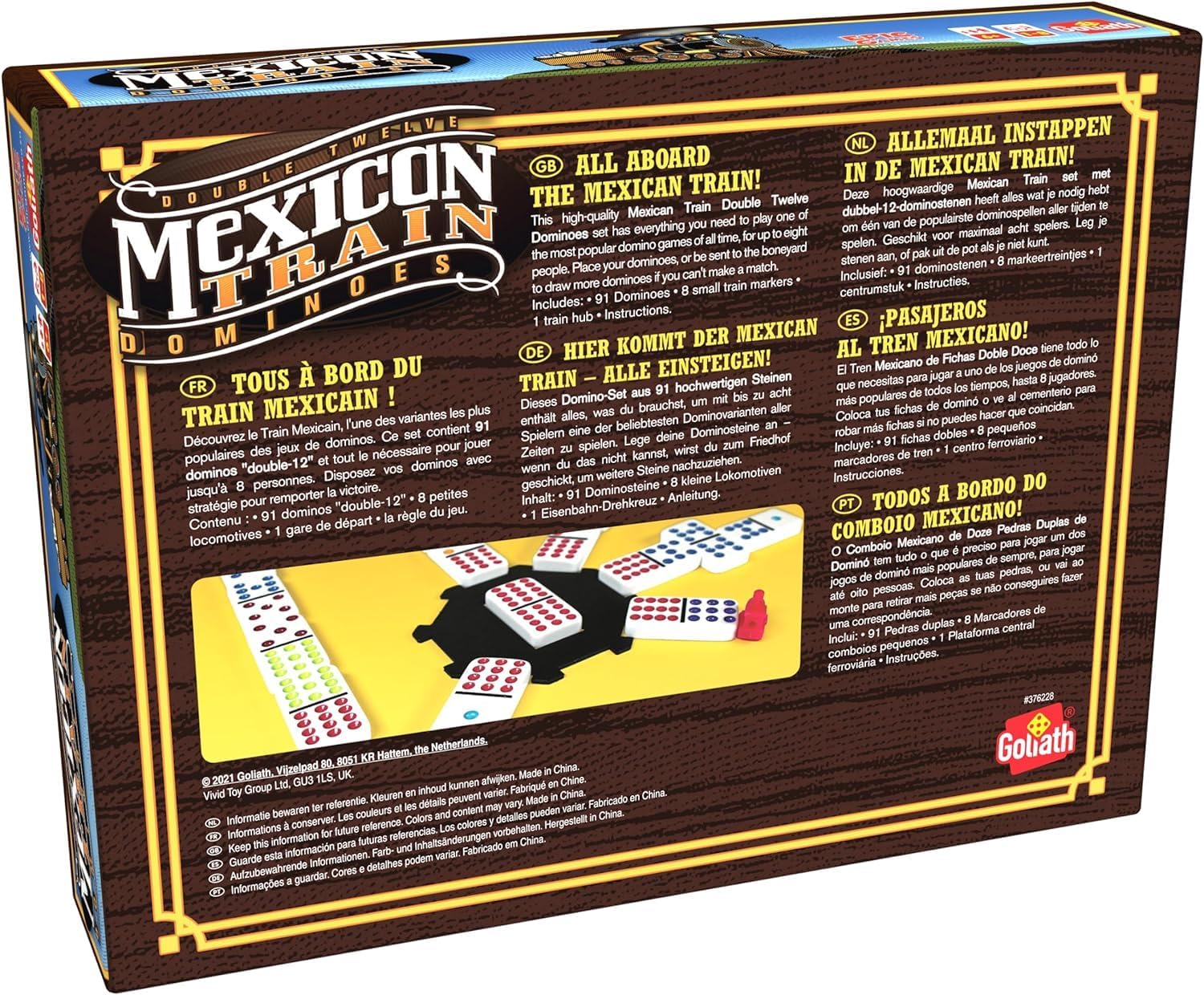 Goliath Mexican Train Dominoes Game | 91-Piece Domino Set for Family Game Night 6
