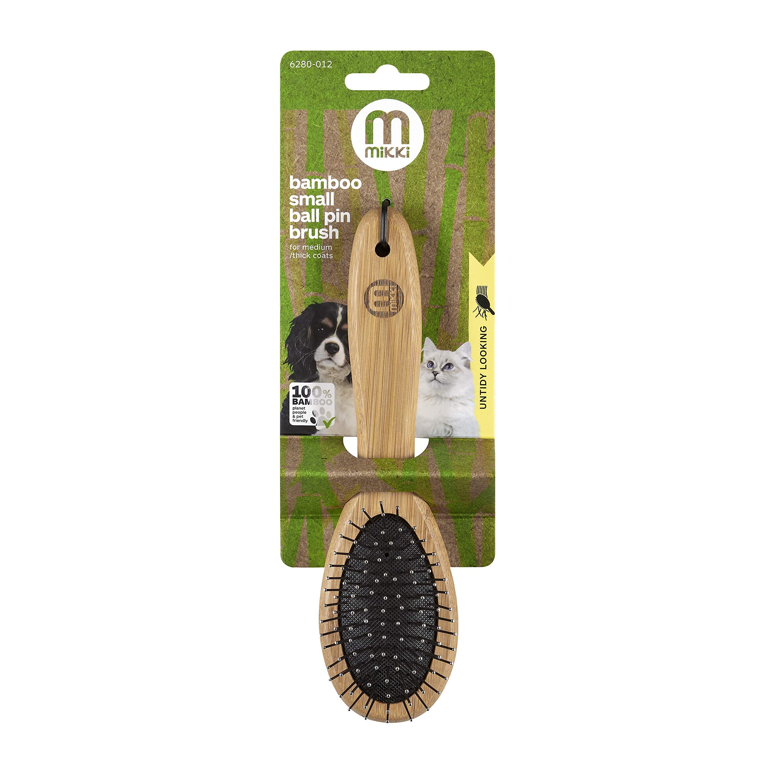 Mikki Bamboo Ball Pin Brush - Eco-Friendly Grooming for Medium to Thick Hair | Smooths Coat 7