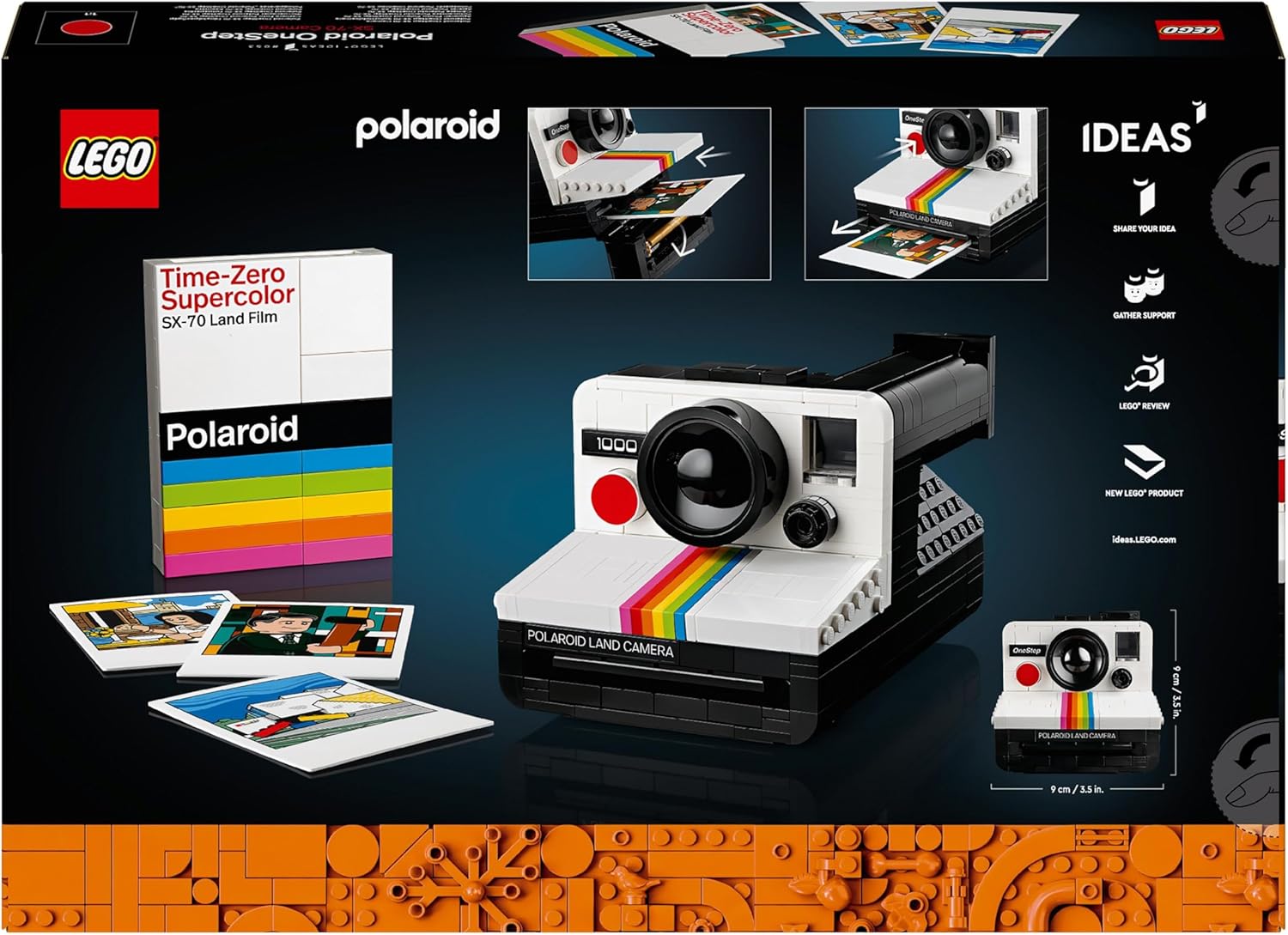 LEGO Ideas Polaroid OneStep SX-70 Camera Model Kit - Buildable Vintage Camera for Adults 5