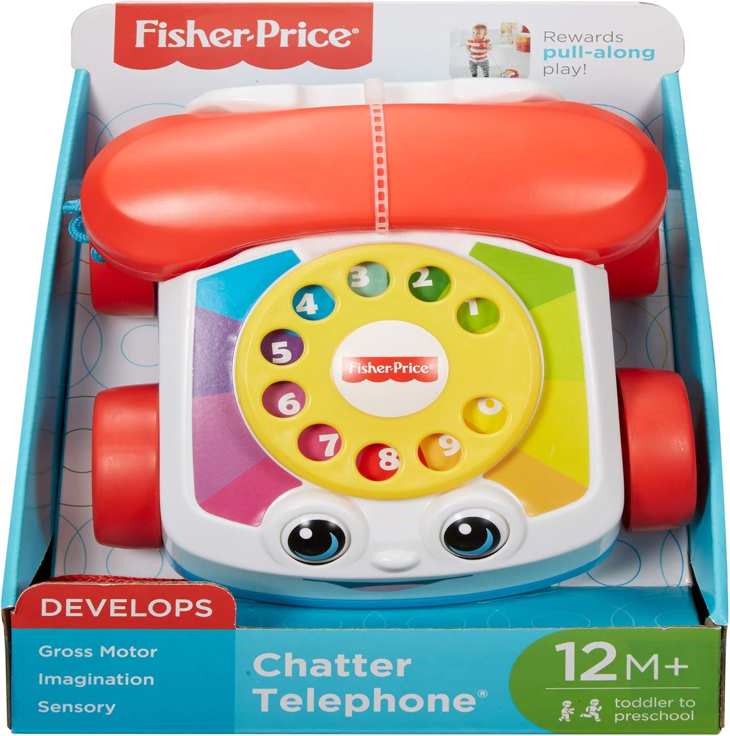 Fisher-Price Chatter-Telefon – Klassisches Nachziehspielzeug für Kleinkinder ab 12 Monaten 8