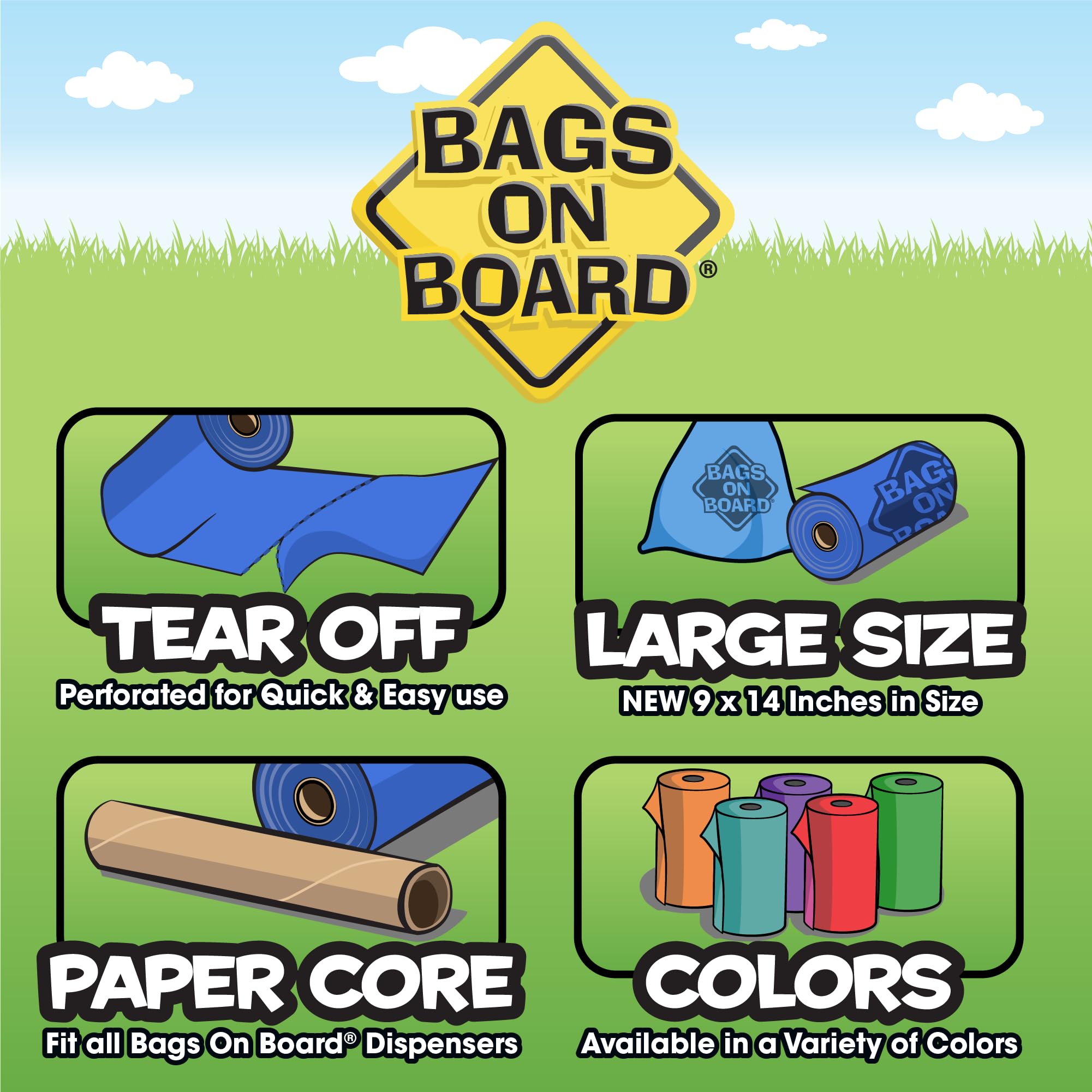Bags on Board Dog Poop Bags - 315 Count Refill Pack | 9 x 14 Inches | Leak Proof | Unscented 3