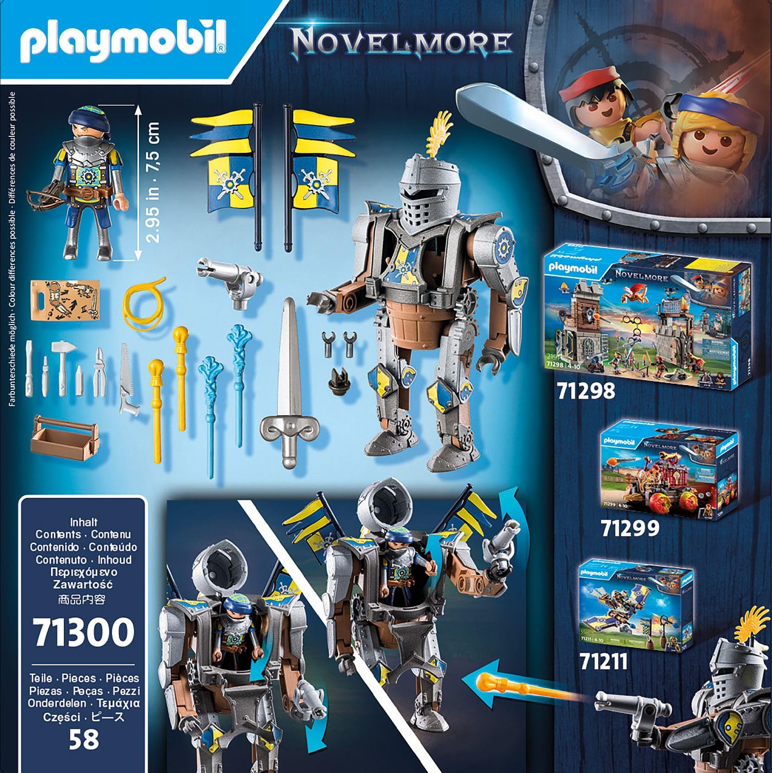 Playmobil 71300 Novelmore Combat Robot Playset - Knight Gizmo Crafton with Action Figure & Accessories, Ages 4+ 7