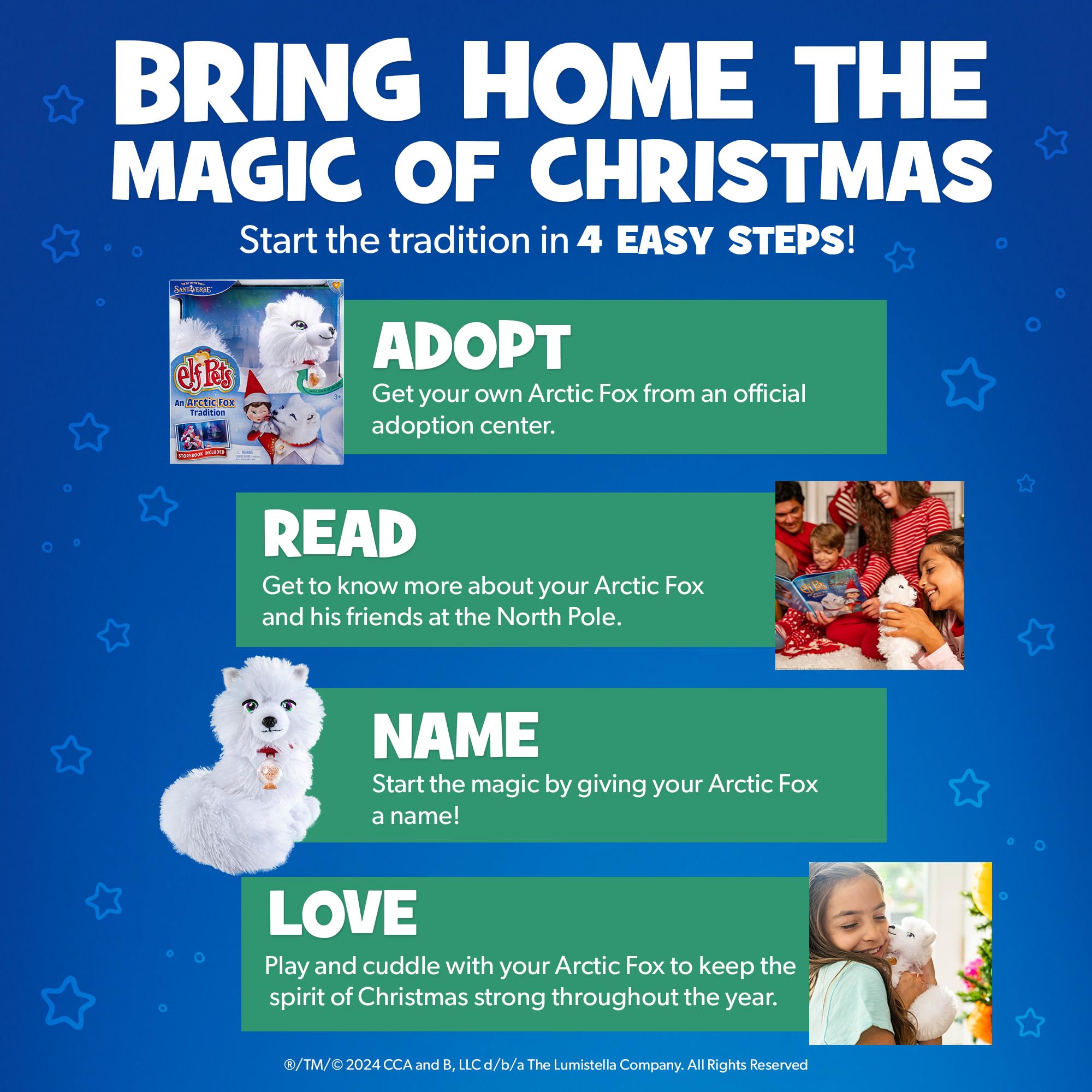 EPFOX Elf Pets Arctic Fox - Plush Stuffed Animal with Storybook & Snow Globe Charm 6