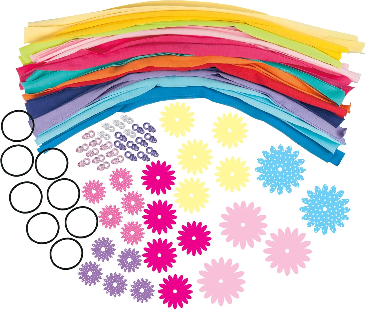 Galt Brilliant Hair Bands Craft Kit for Kids – Create 8 Decorative Hair Braids with Flowers and Beads 4