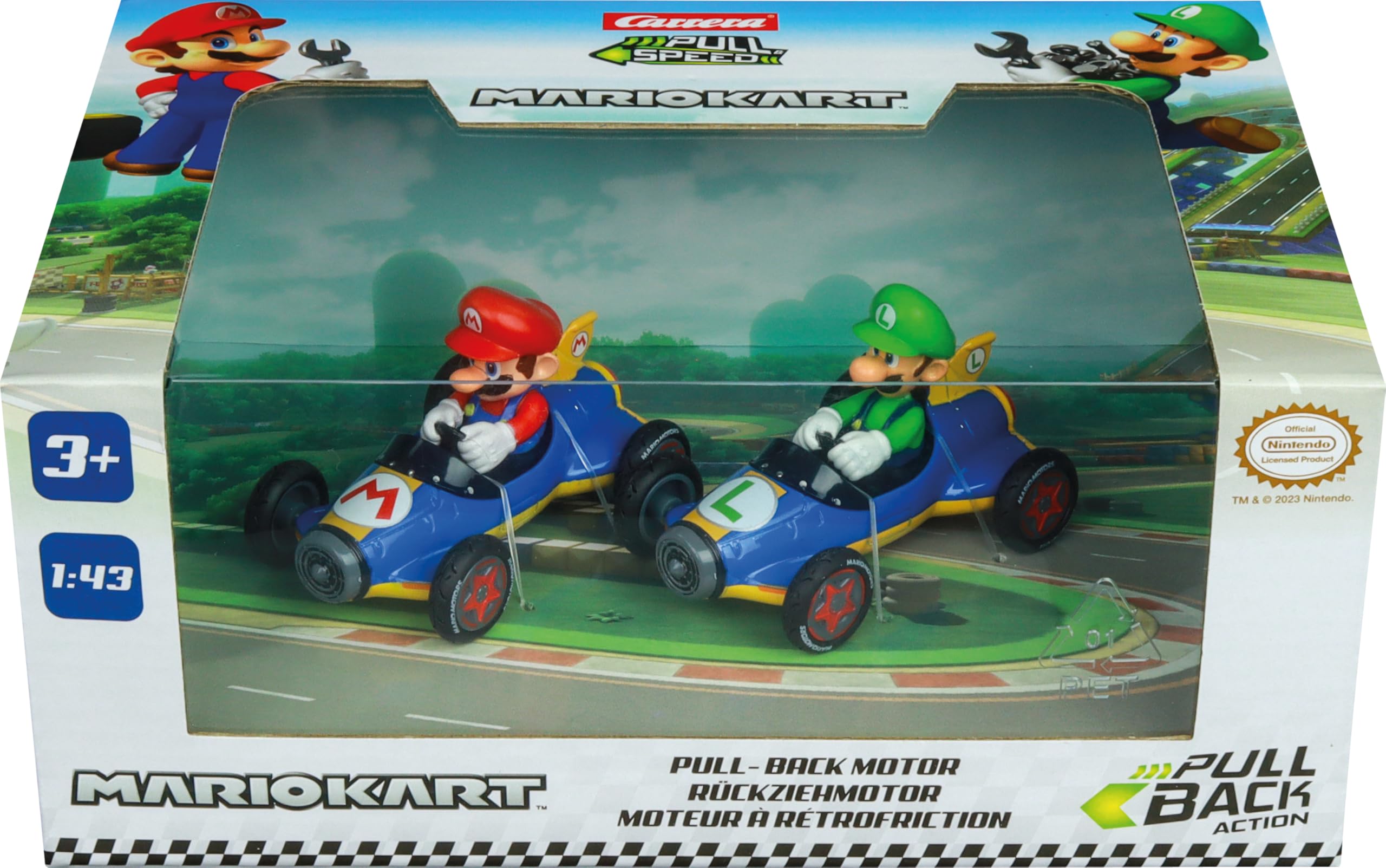 Carrera Mario Kart 8 "Mach 8" Twinpack Pull-Back Slot Cars