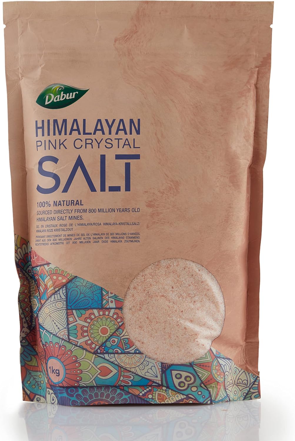 Dabur Himalayan Pure Pink Crystal Salt - 1kg | 100% Natural Fine Grain Salt with Minerals