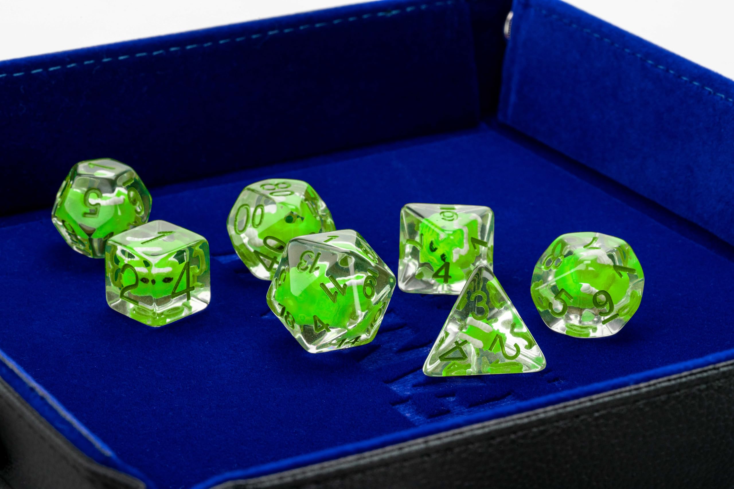 Metallic Dice Games Dragon StormTM FanRoll Grüner Drache Harzwürfel-Set 4
