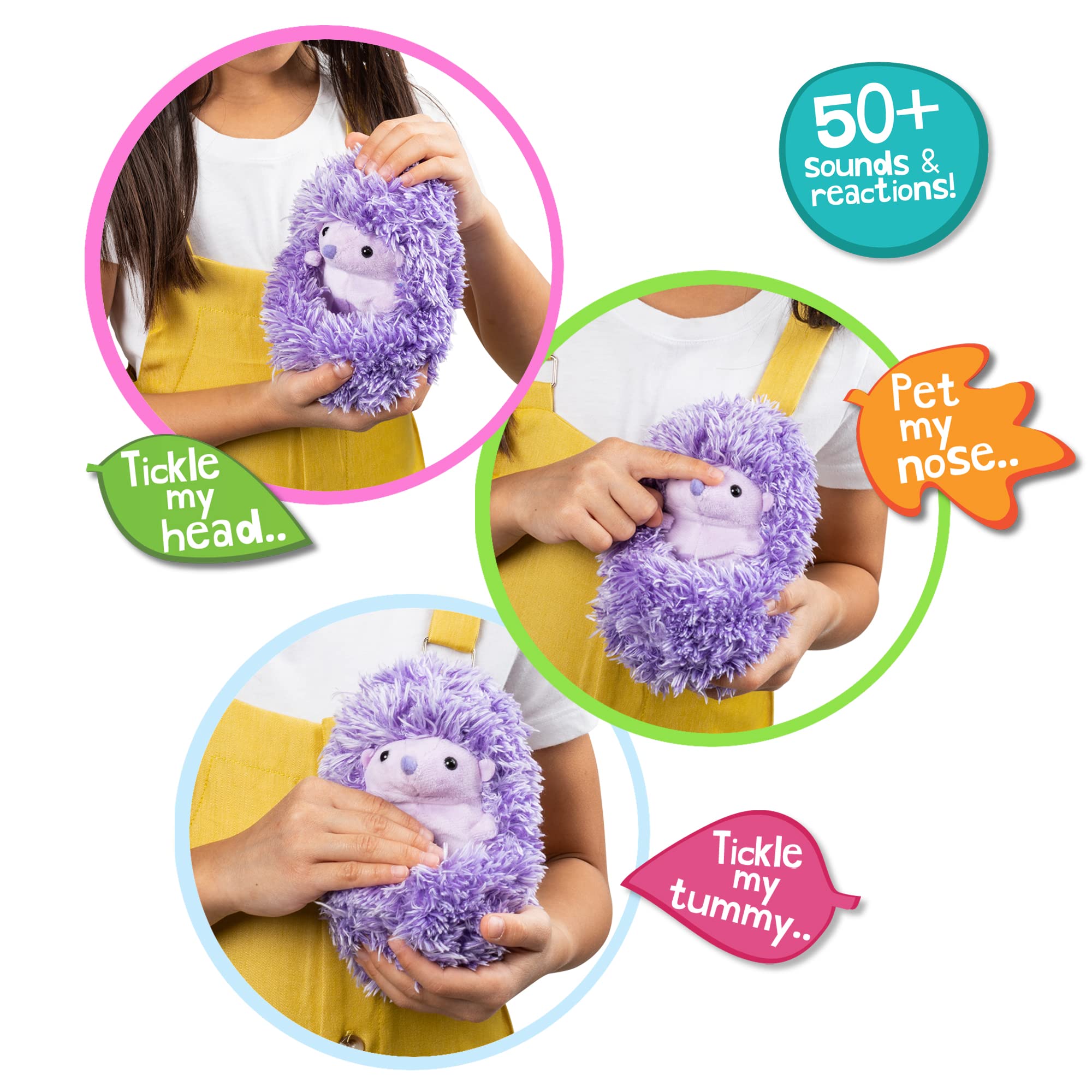 Curlimals Higgle The Hedgehog - Interactive Plush Toy with 50+ Sounds & Reactions, 3+ Years 4