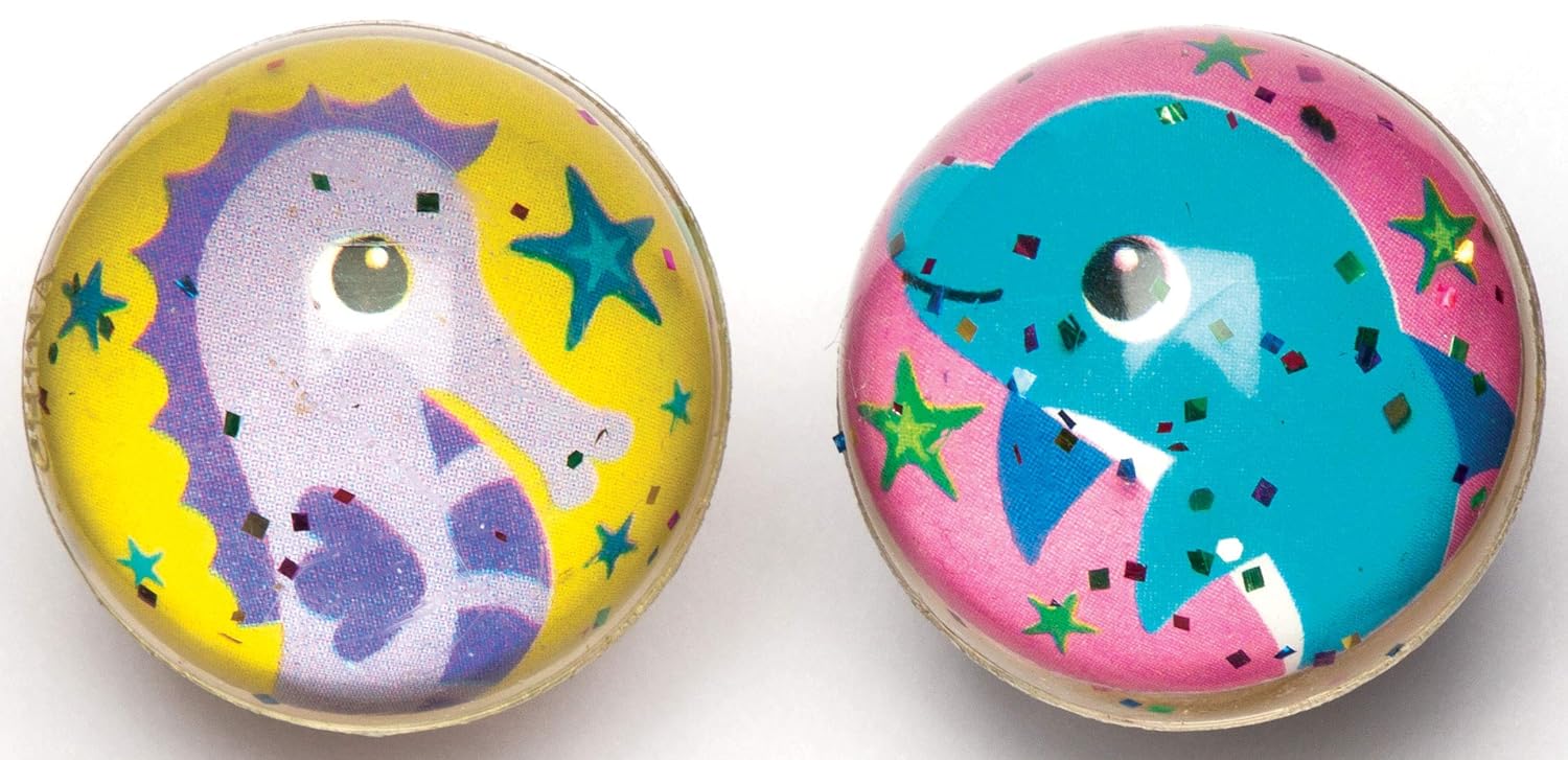 Baker Ross Sea Life Buddies Glitter Jet Bouncy Balls - 8-Pack for Kids 4