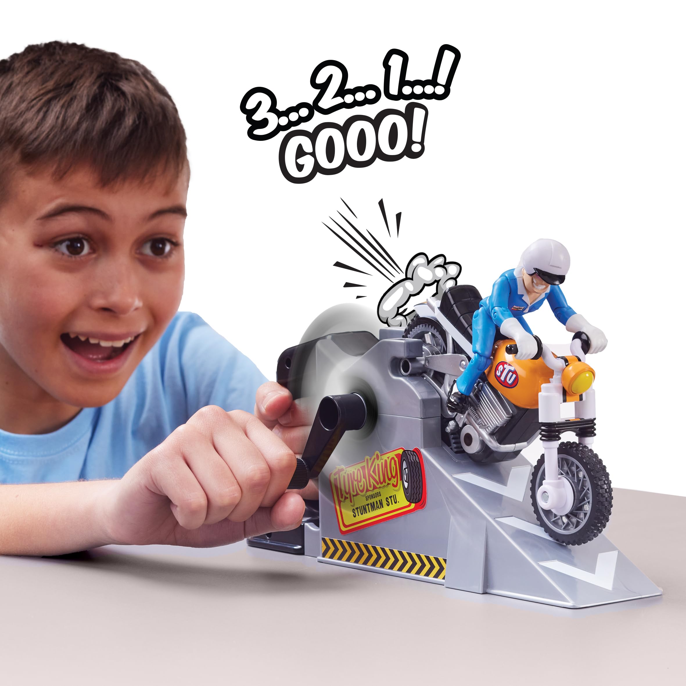 Stuntman Stu Nitro Boost Stunt Bike - Rev, Zoom & Jump Playset for Kids 5+ 6