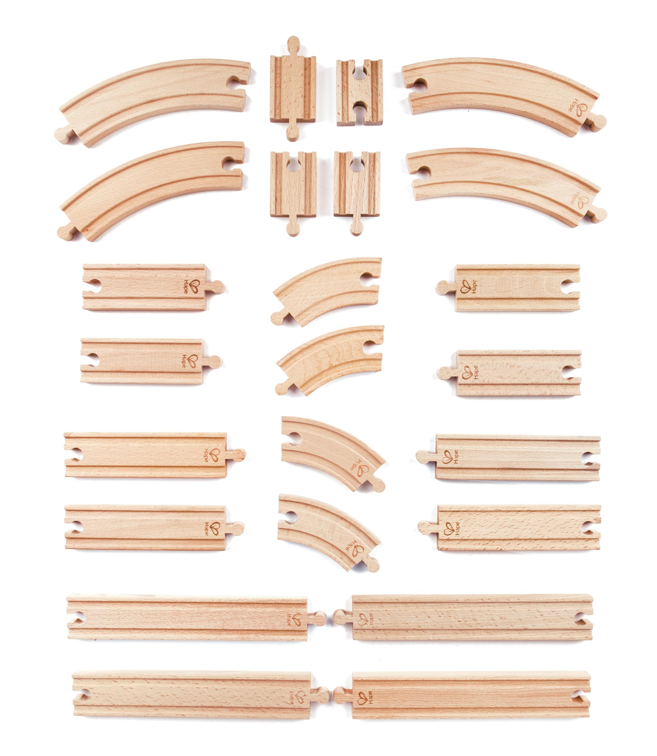Hape E3707 Super Expansion Rail Pack - Wooden Train Track Accessory for Building Sets 11