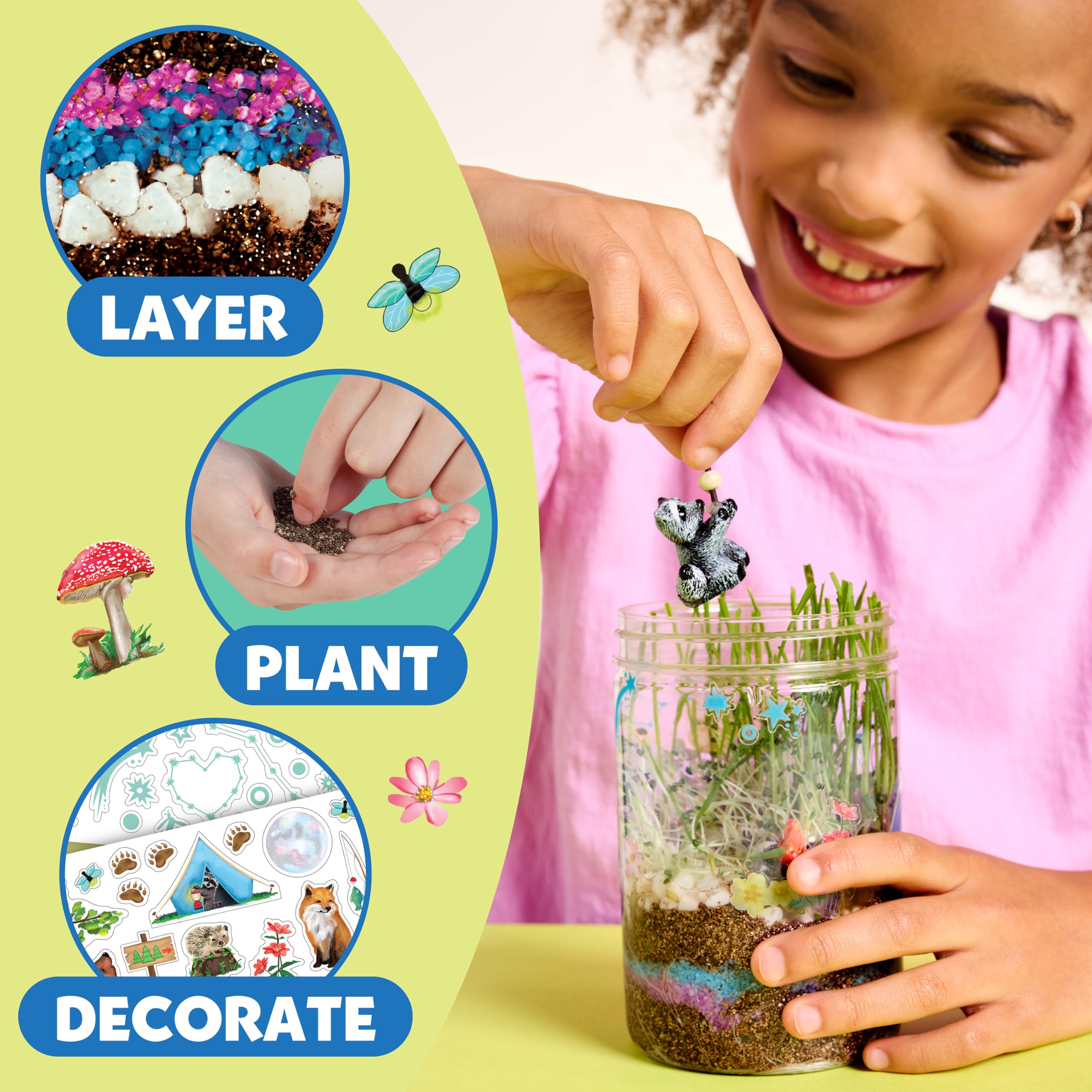 Creativity for Kids Grow 'N Glow Terrarium Kit - DIY Miniature Garden with Glow-in-the-Dark Stickers 7