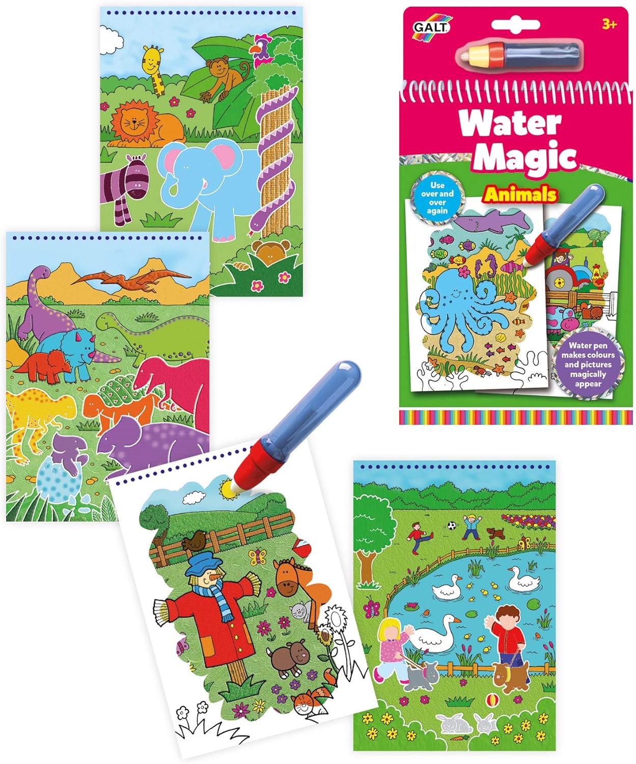 Galt Water Magic - Animals Reusable Water Reveal Colouring Book for Kids 3+ 7
