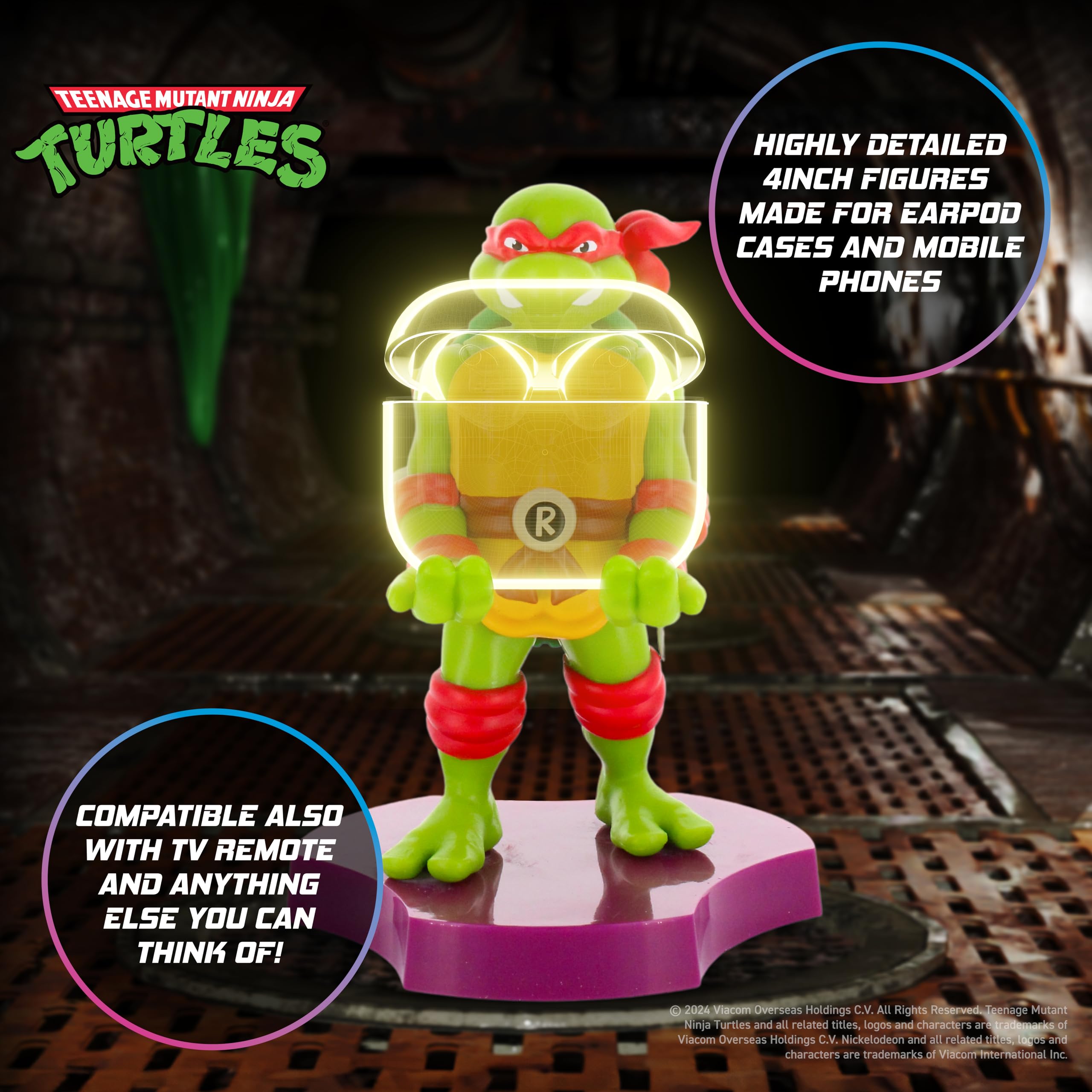 Teenage Mutant Ninja Turtles Raphael Mini Tech Holder – Cable Guys Minis Telefon- und Ohrhörerständer 13