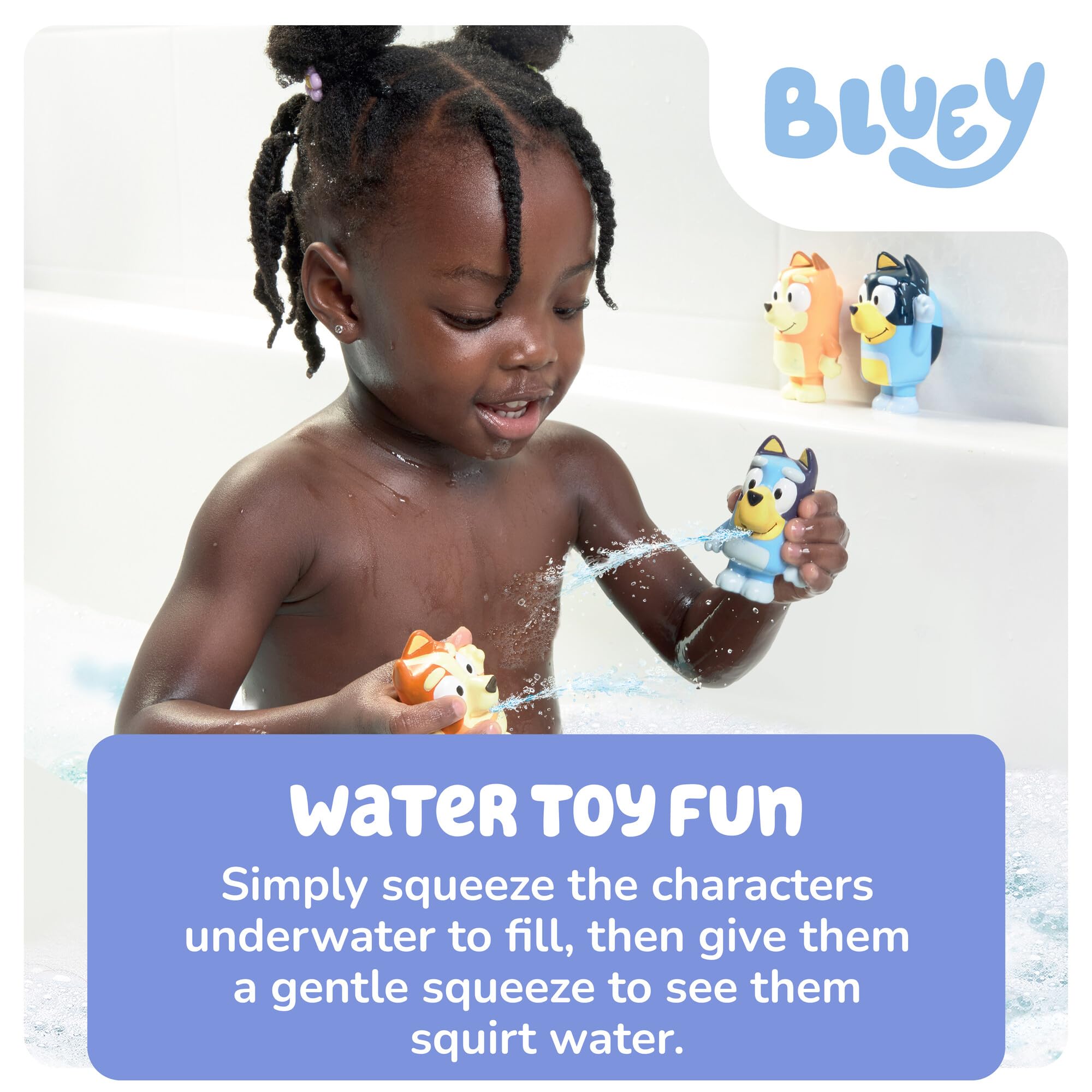 Toomies Bluey Family Bath Squirters 4-Pack - Squeeze & Squirt Water Toys for Toddlers 8