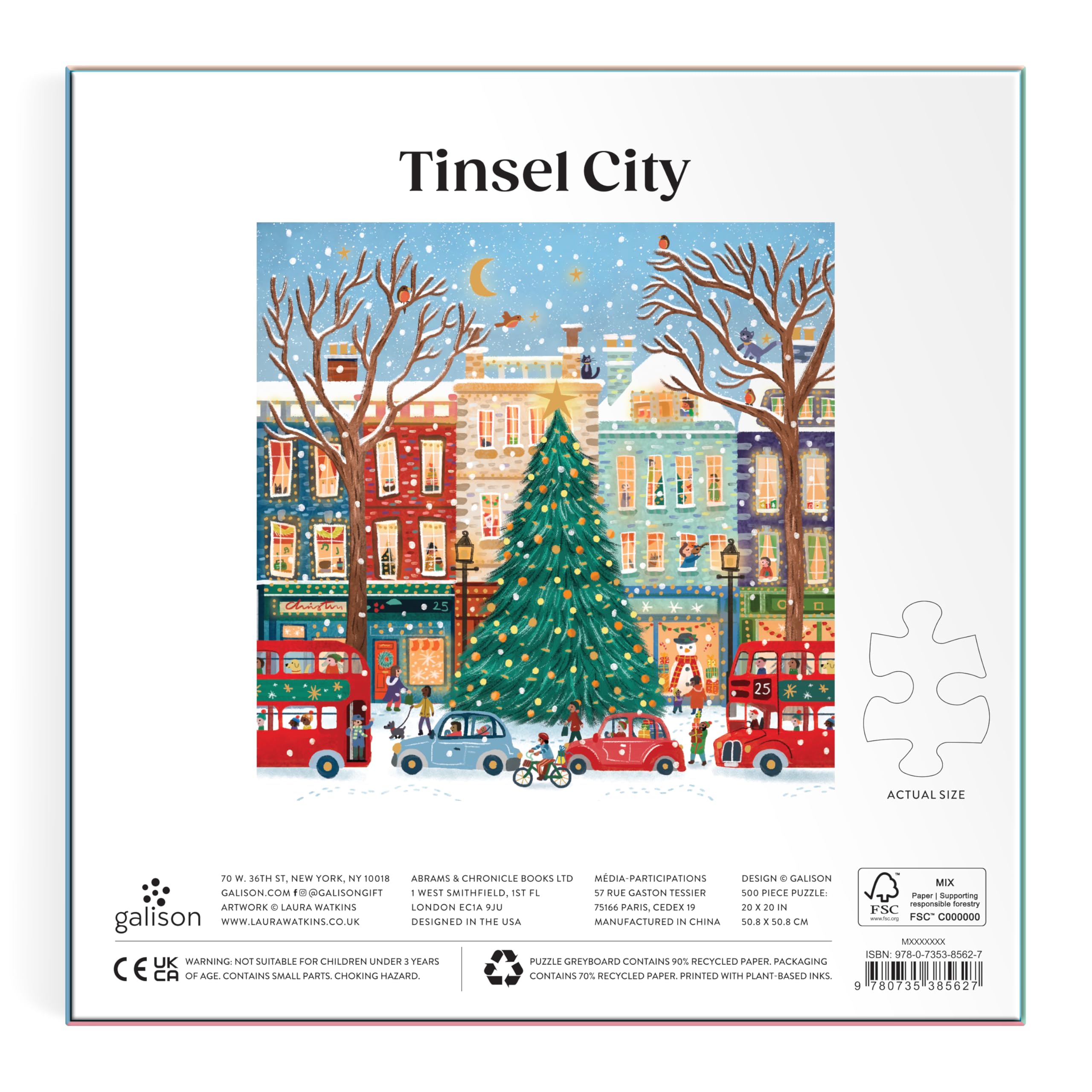 Galison - Tinsel City 500 Piece Foil Jigsaw Puzzle