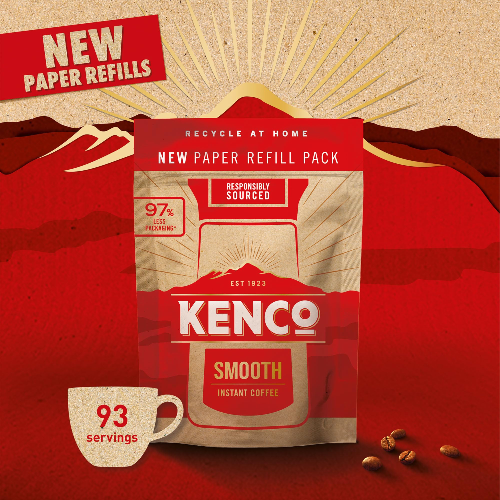 Kenco Smooth Instantkaffee-Nachfüllpackung, 150 g x 5 (insgesamt 750 g) – recycelbare Verpackung für den Heimgebrauch 3