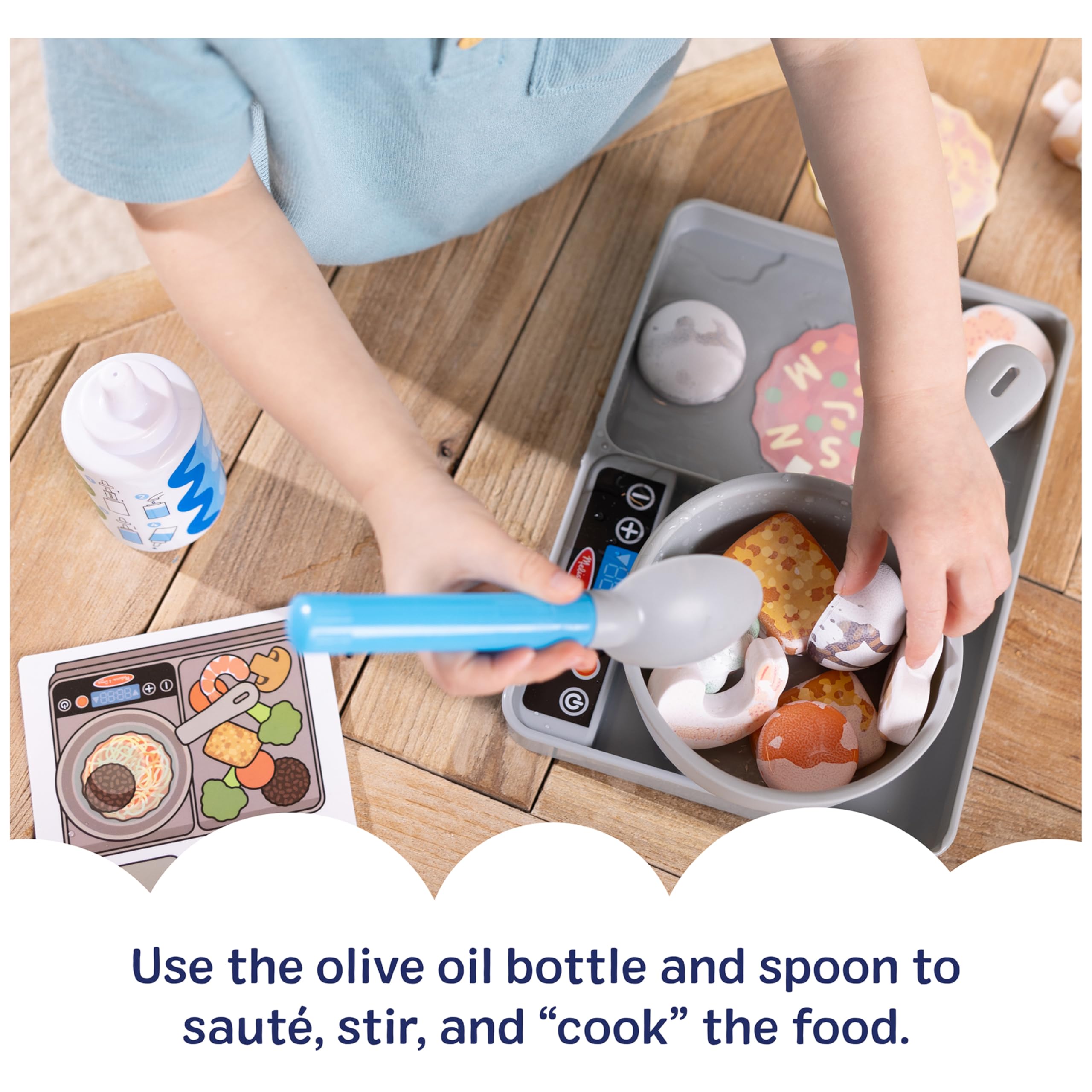 Melissa & Doug Simmer & Stir Stovetop Play Set | Color-Changing Food | Ages 3+ | Model 6074892 7