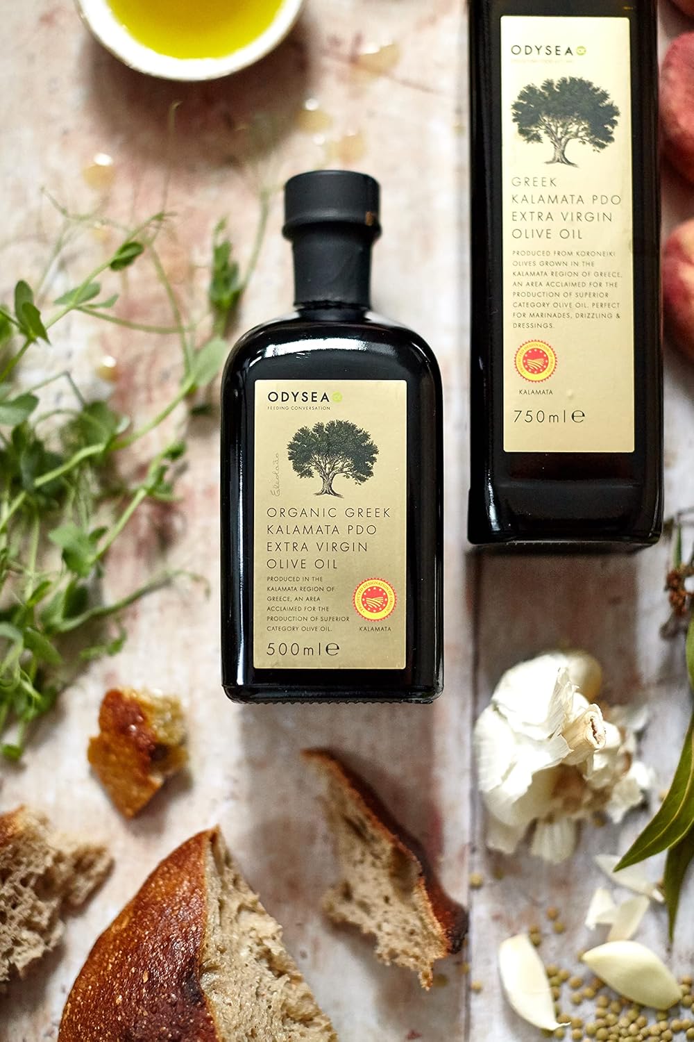 Odysea Organic Extra Virgin Olive Oil, PDO Kalamata EVOO, 500ml Glass Bottle 5