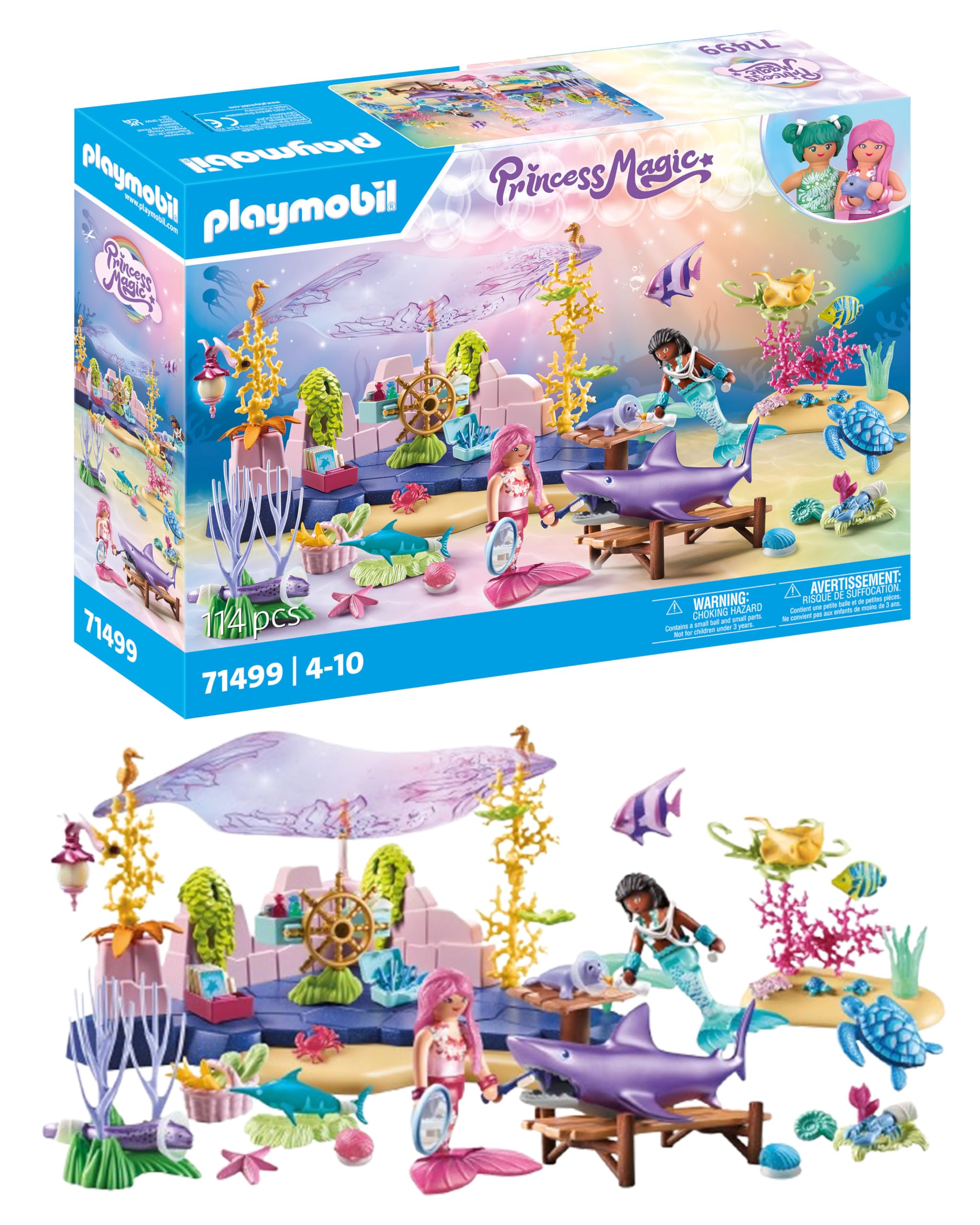 Playmobil Mermaid Sealife Care - Underwater Adventure Playset for Kids 4+