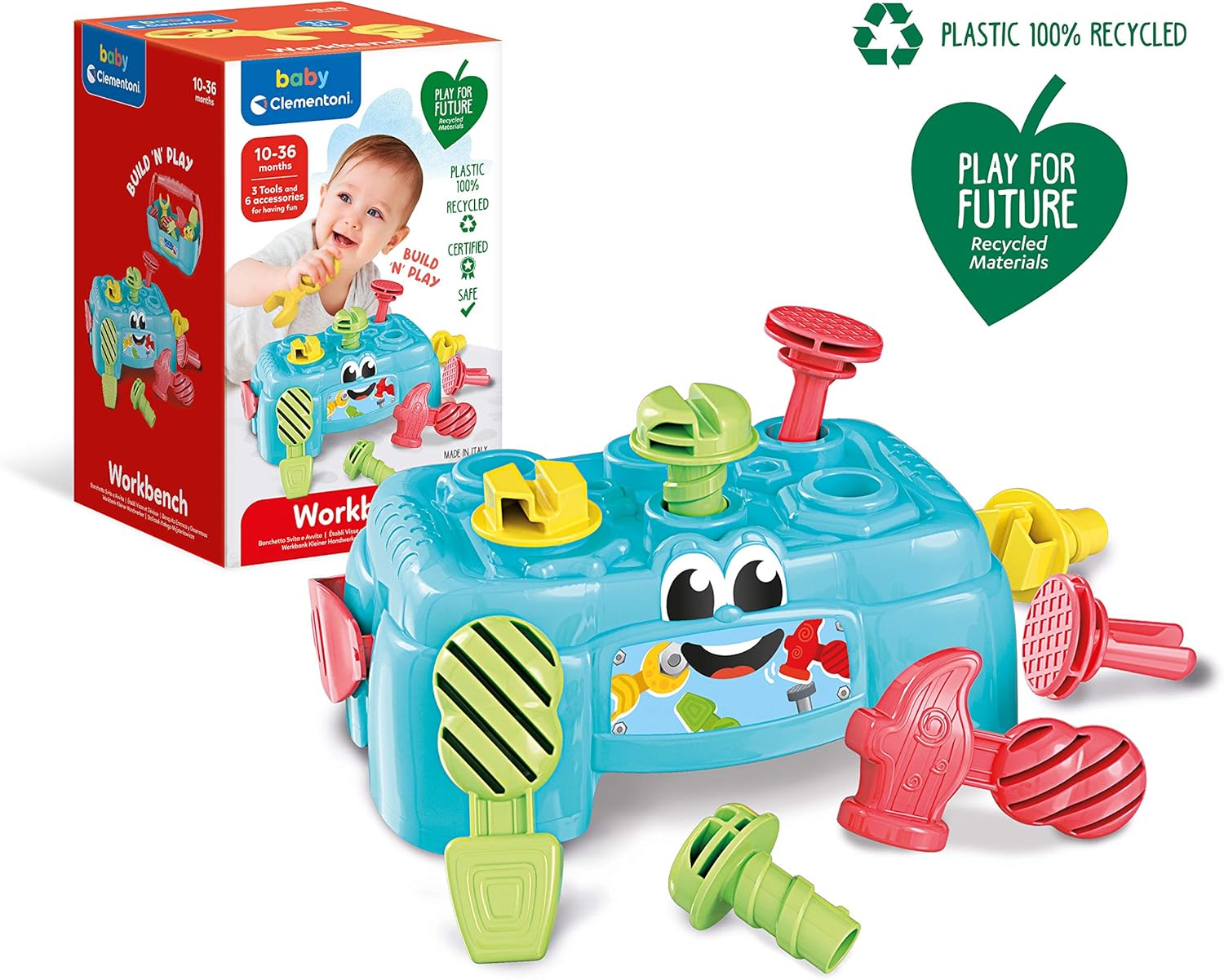 Clementoni Baby Work Bench - Educational Tool Playset for Toddlers 24M+ 9