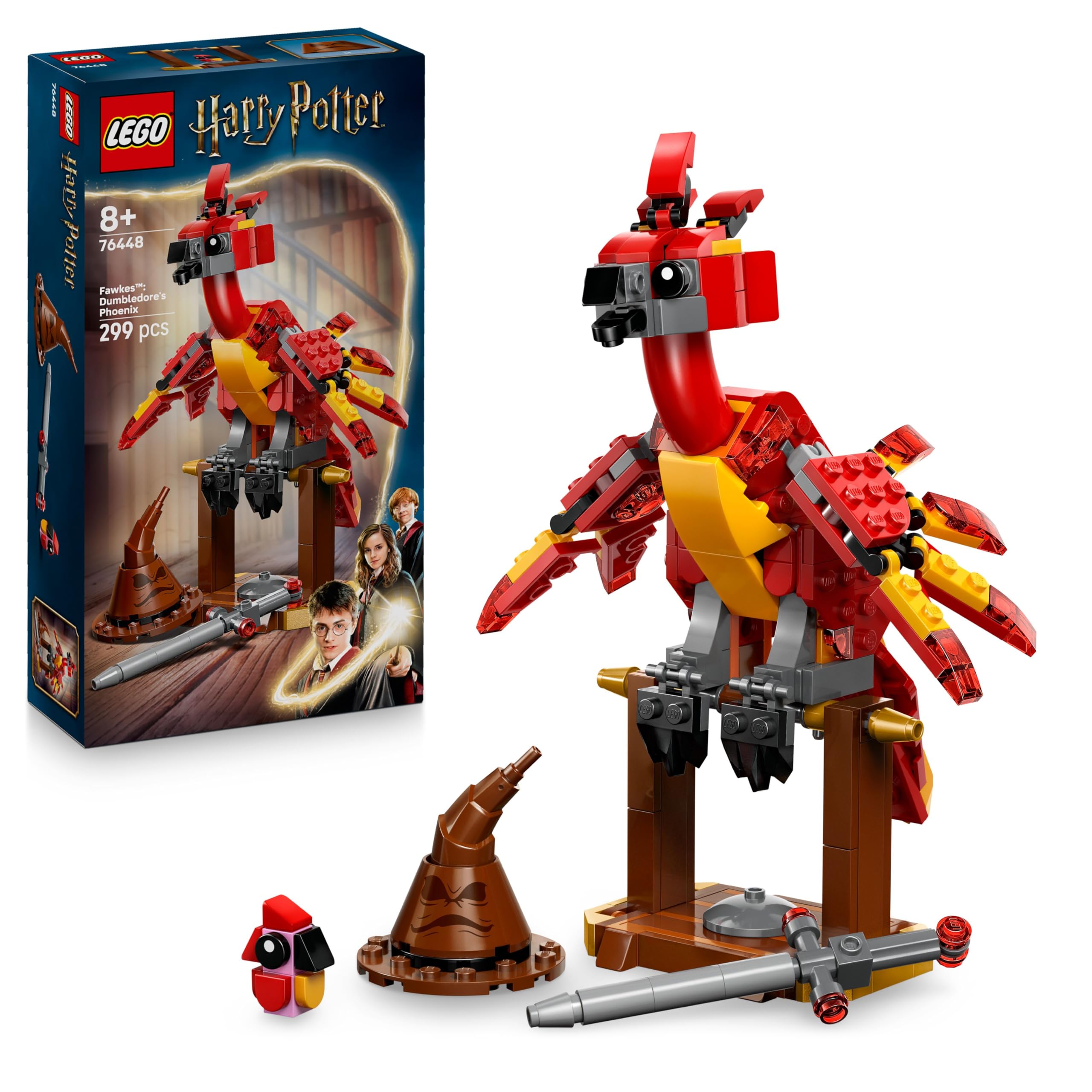 LEGO Harry Potter Fawkes Dumbledore’s Phoenix Building Set 76448 for Ages 8+ | Includes Sword of Gryffindor