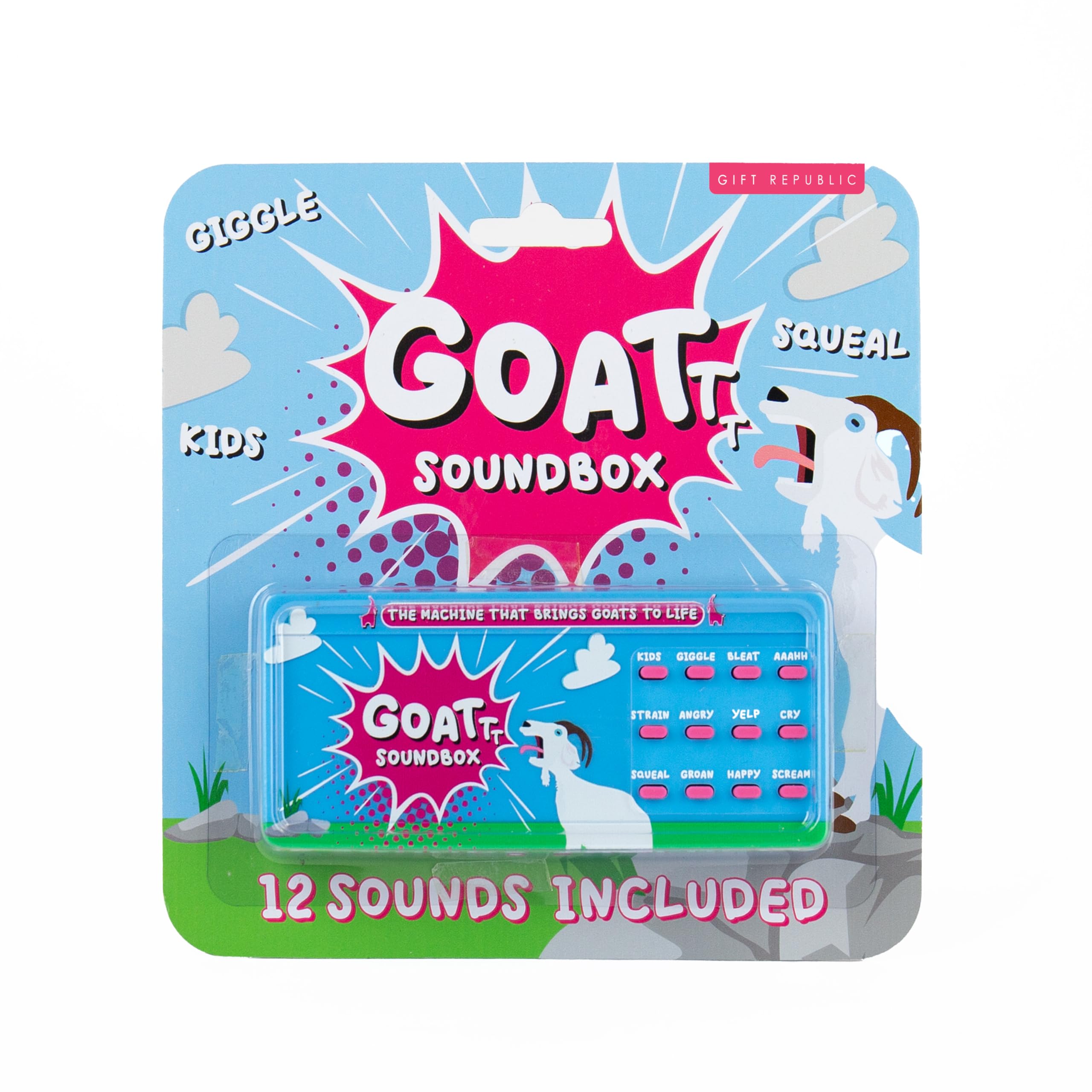 Gift Republic Goat Sound Box - 12 Hilarious Goat Sound Effects for Pranks & Laughter