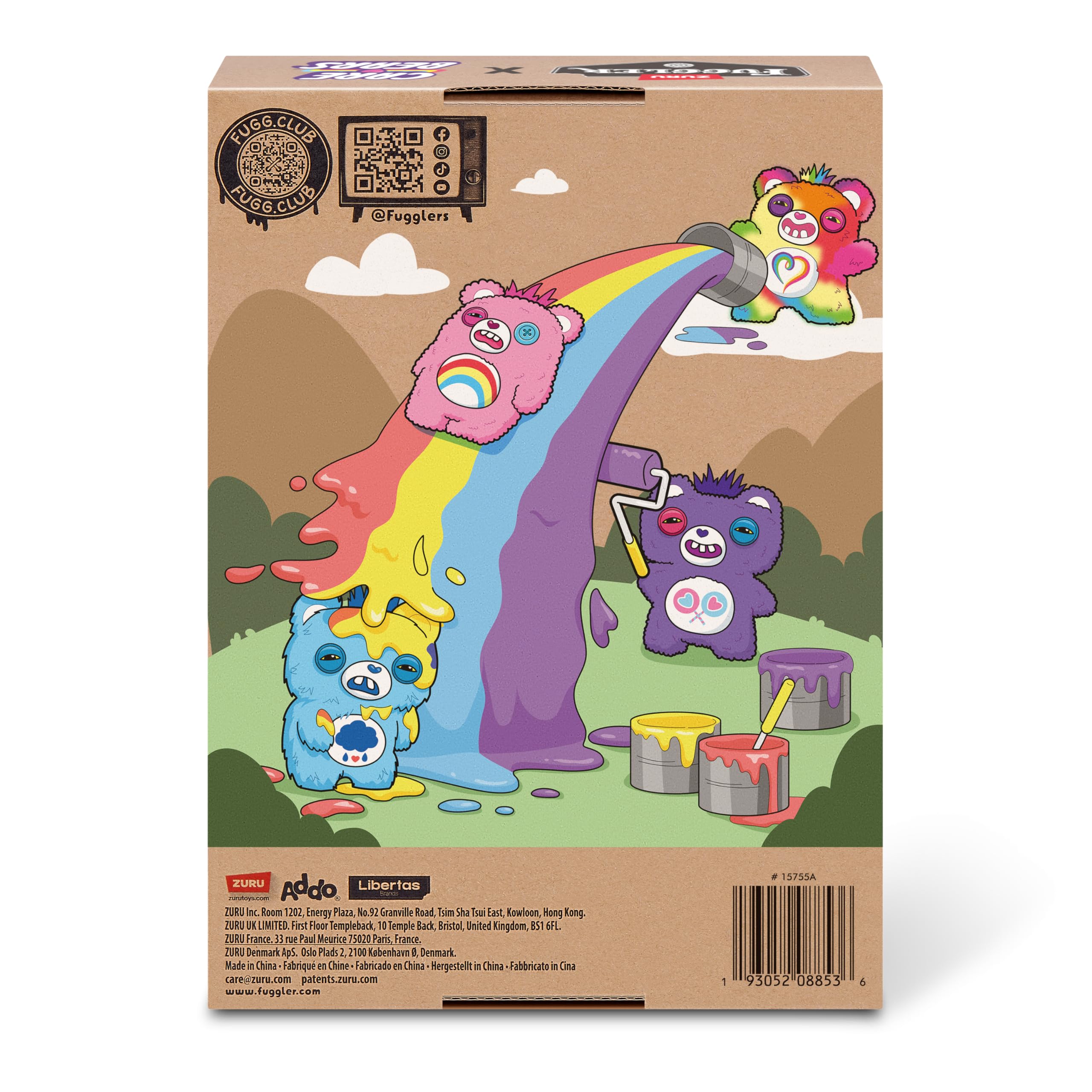 Fuggler Care Bears 9-Inch Plush Toy - Cheer Bear | Human-Like Teeth | Ages 4+ 7