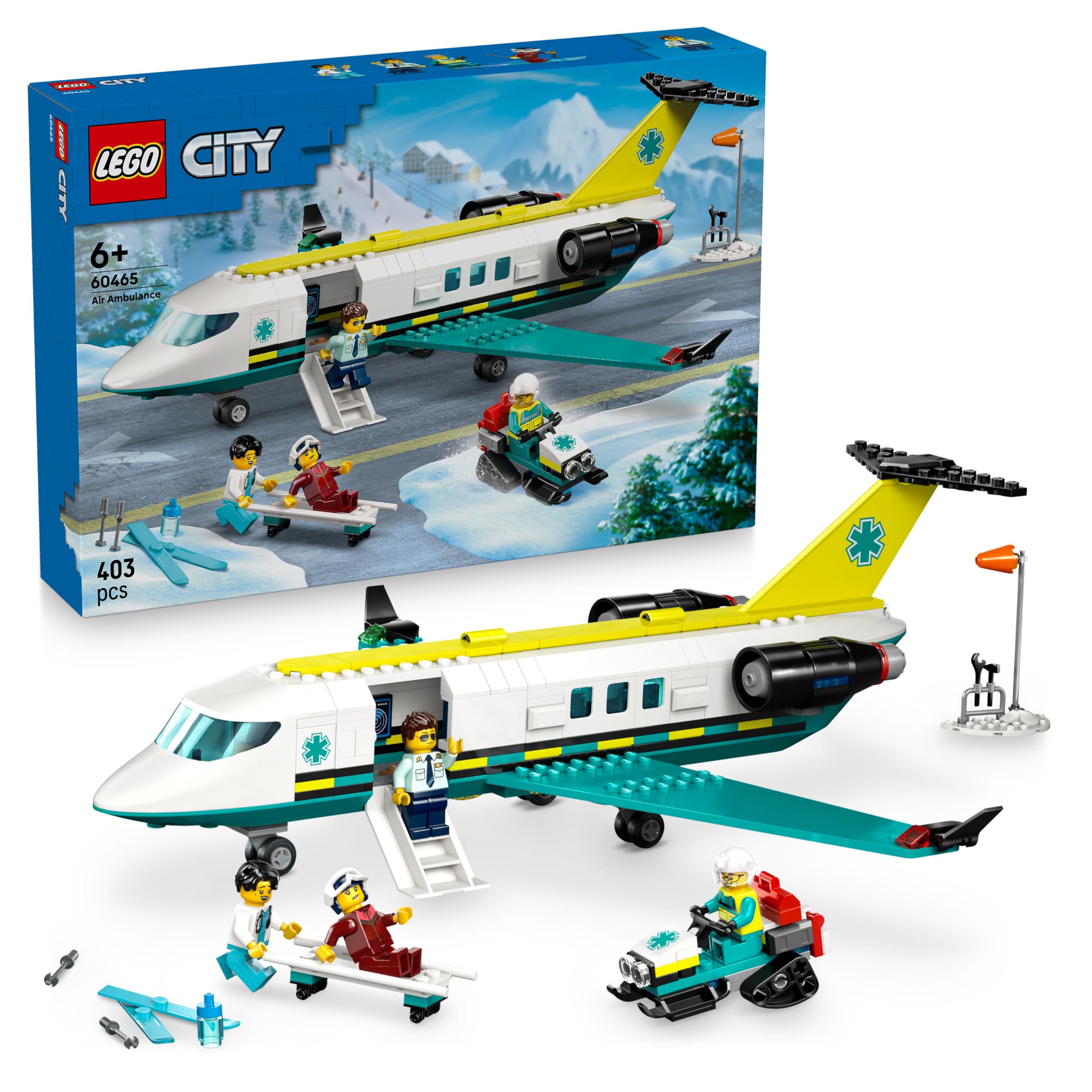 LEGO CITY 60465 Emergency Air Ambulance Plane Building Set for Ages 6+