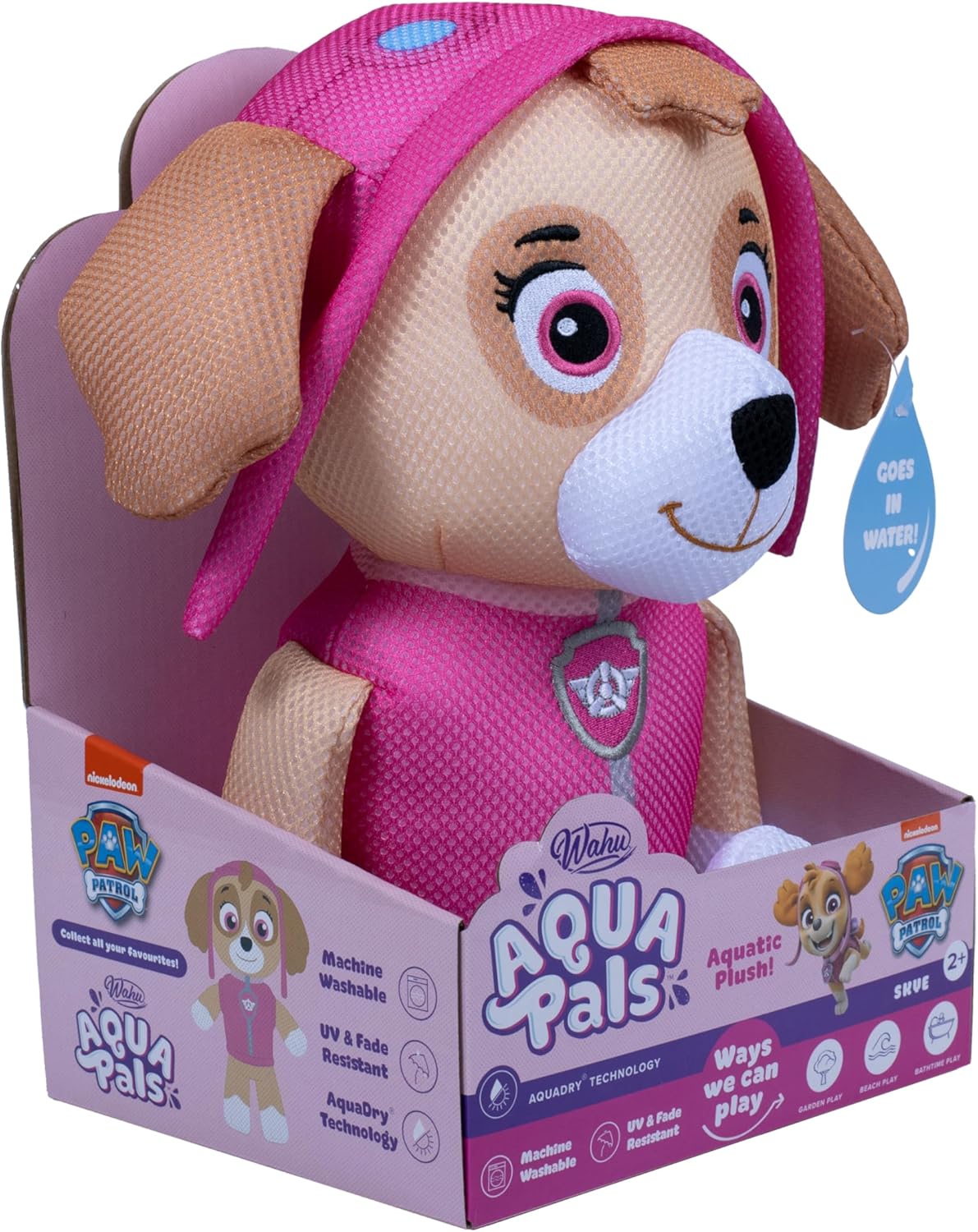 Wahu Aqua Pals Paw Patrol Skye Medium Plush Toy - Pool, Bath & Beach Play for Toddlers 2+ 4