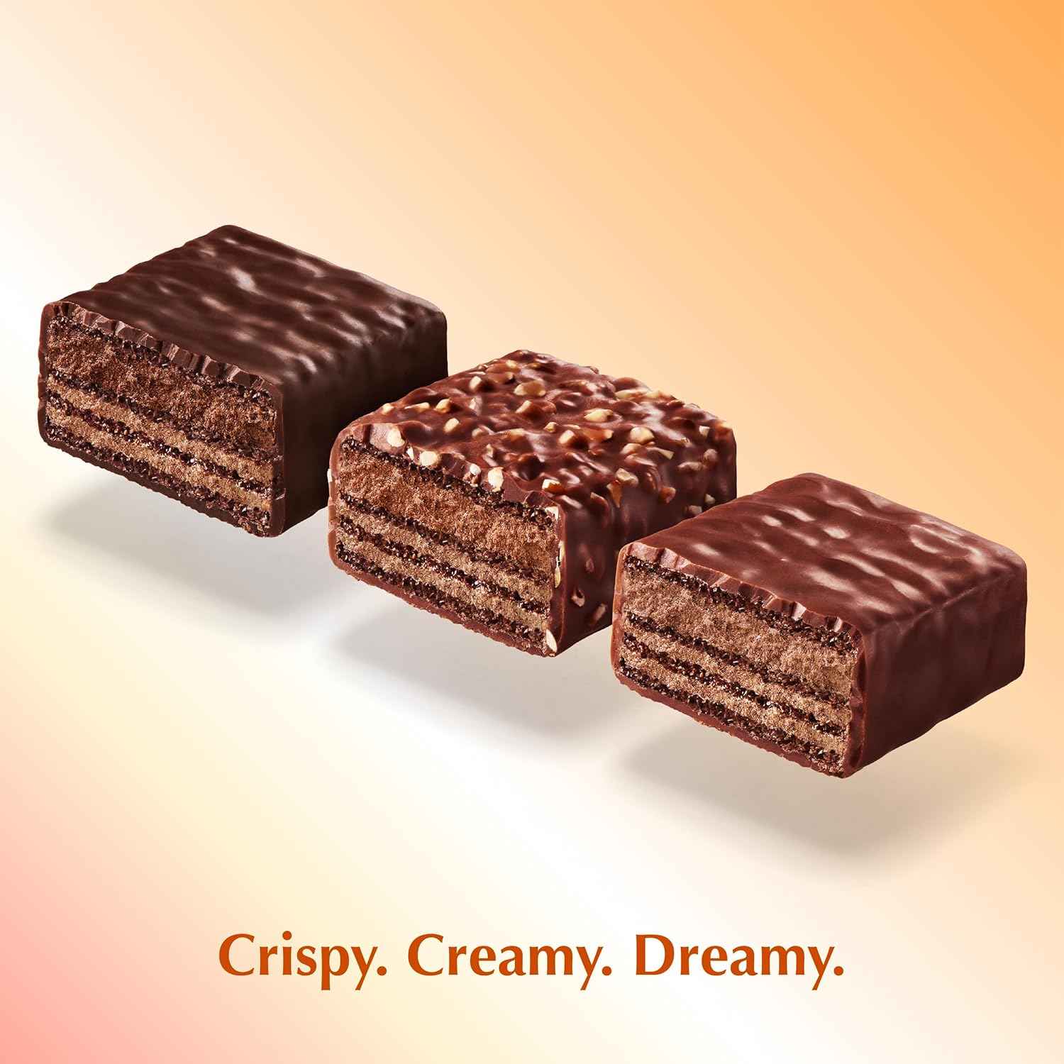 Lindt Choco Wafers Assorted Flavours - Milk, Dark & Hazelnut Chocolate Covered Wafers 135g 4