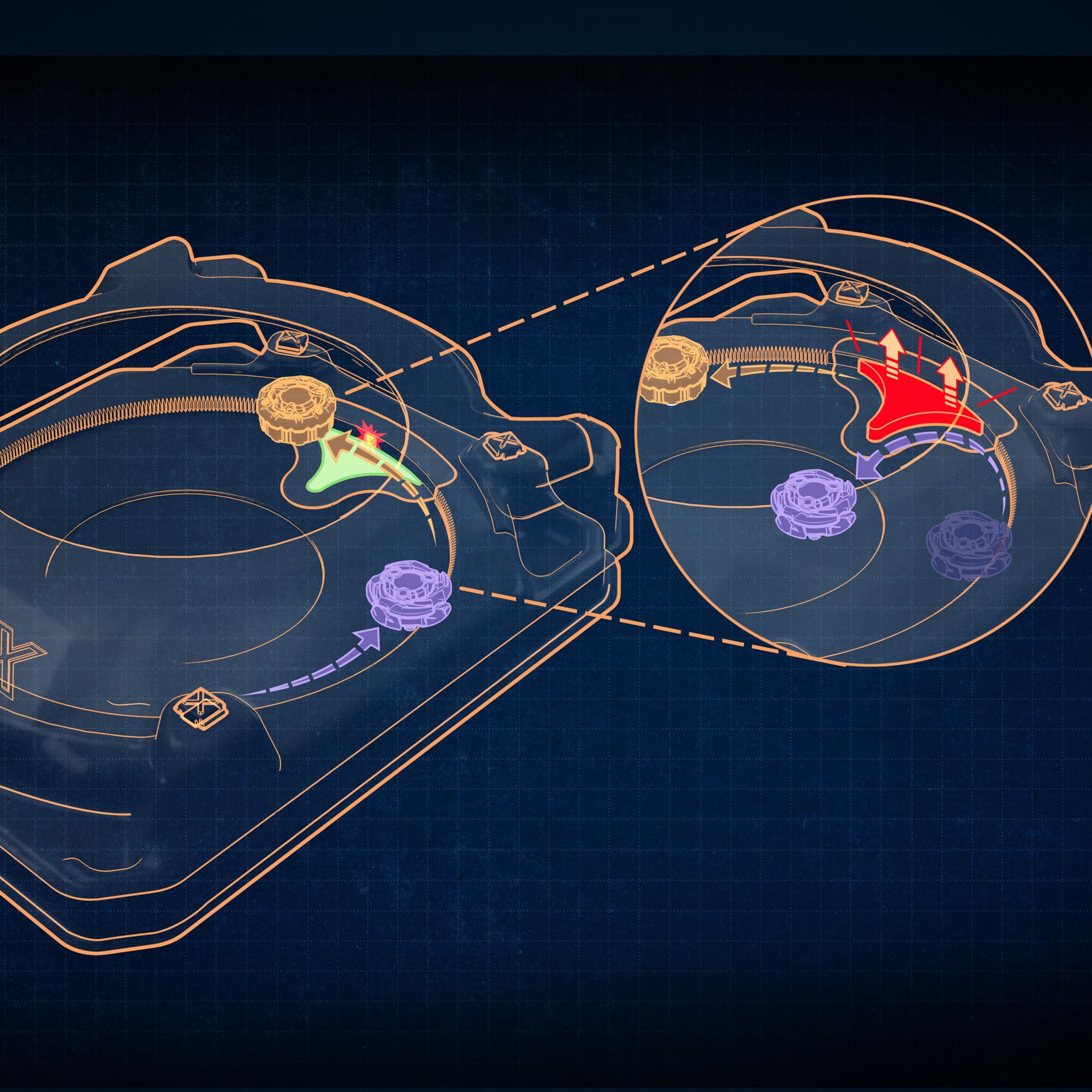 Hasbro Beyblade X Sneak Attack Battle Set with Beystadium Arena, 2 Right-Spinning Tops, Ages 8+ 8