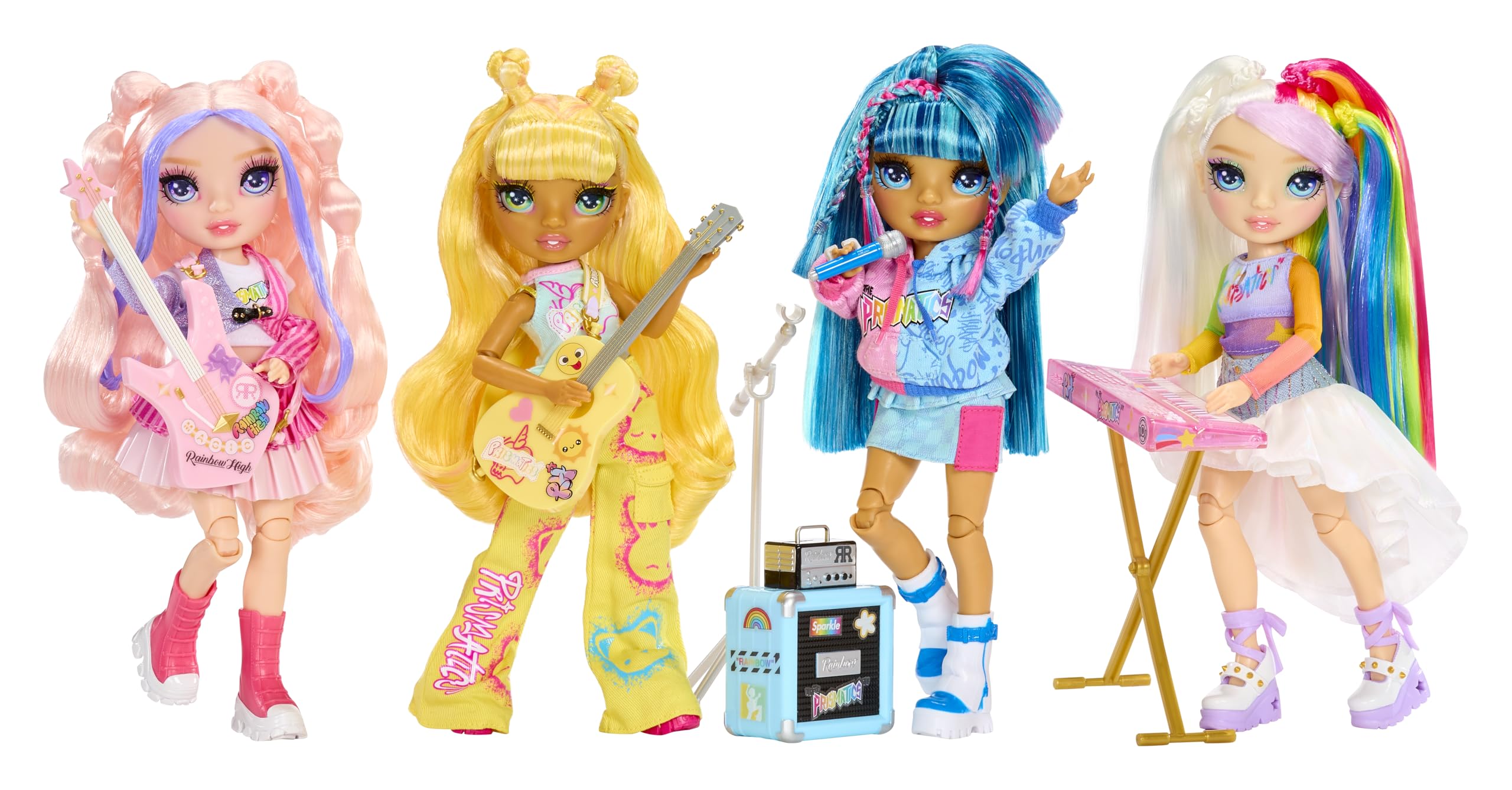 Rainbow High Junior High Rock Band - Amaya 23cm Fashion Doll with Keyboard & Stickers, Posable for Kids Ages 4+ 9