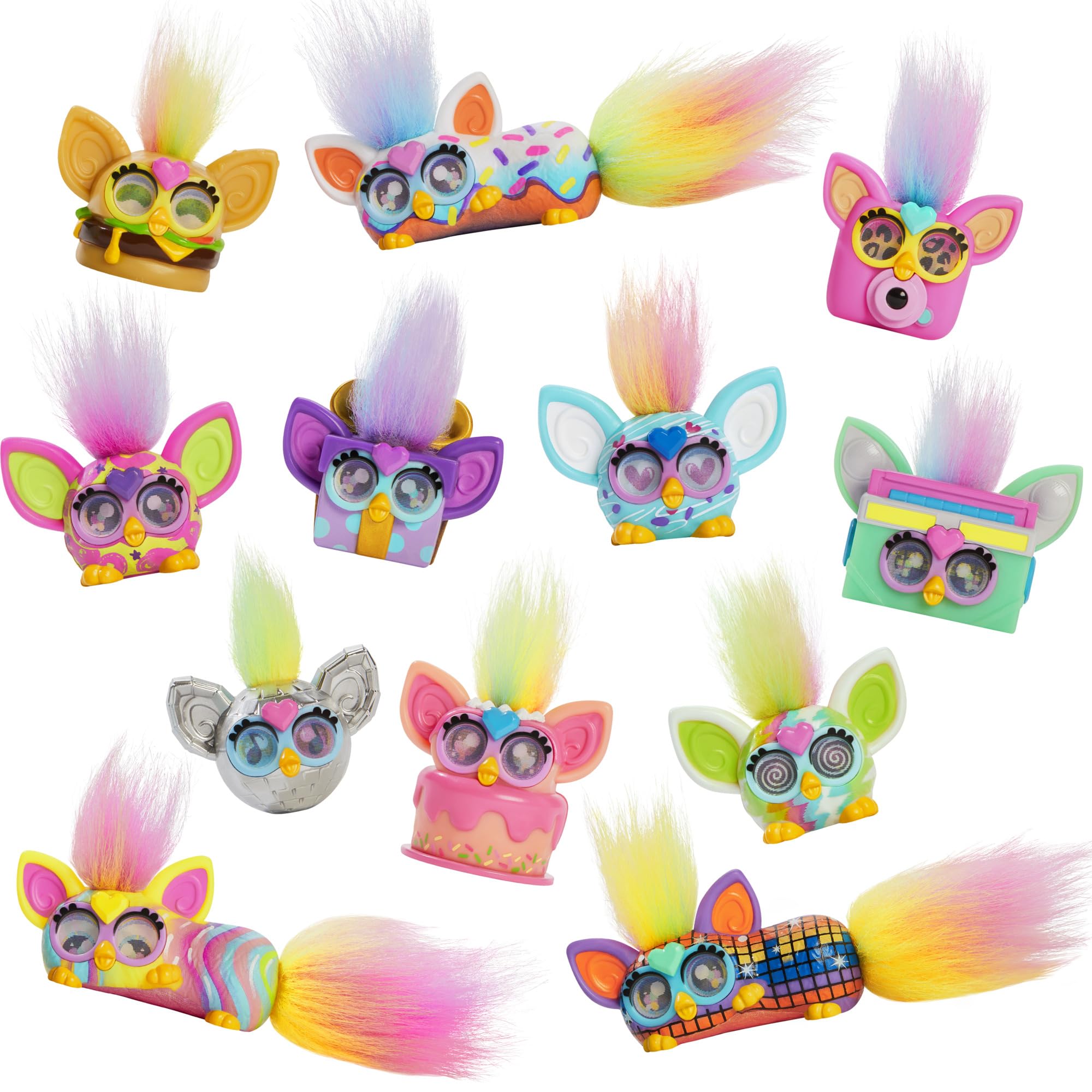 Furby Minis Figure 12 Pack Series 1 - Collectible Pocket-Sized Toys with Changing Eyes