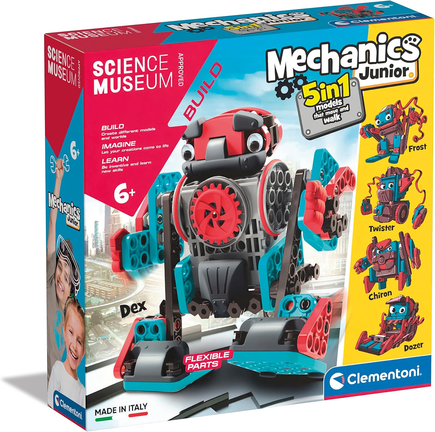 Clementoni Mechanics Junior - Moving Robots Building Set for Kids 6-10 Years