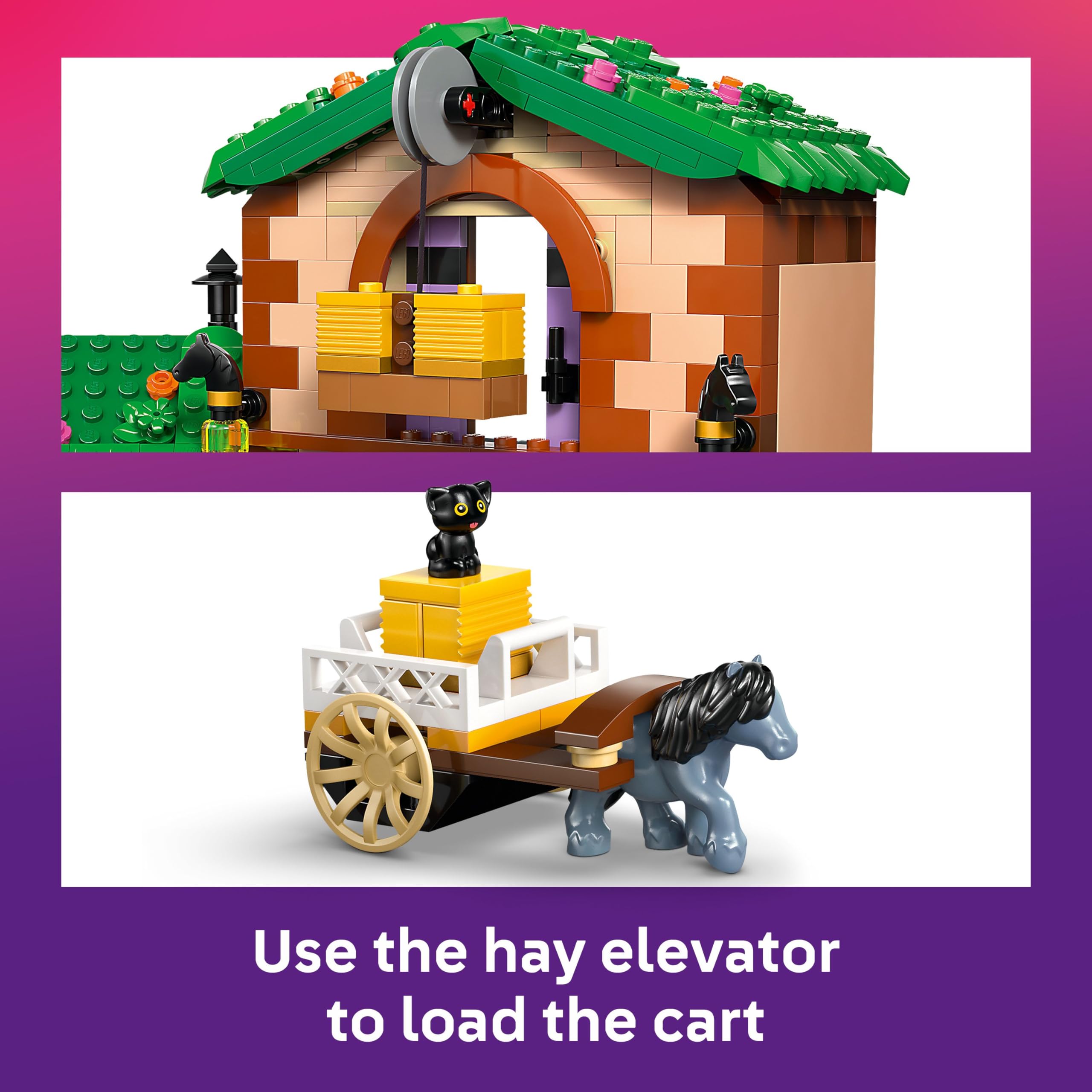 LEGO Friends Pony Ranch & Stable Toy - Building Set with 4 Mini Dolls, 3 Ponies, Cat Figure & Cart for Kids 7+ 8